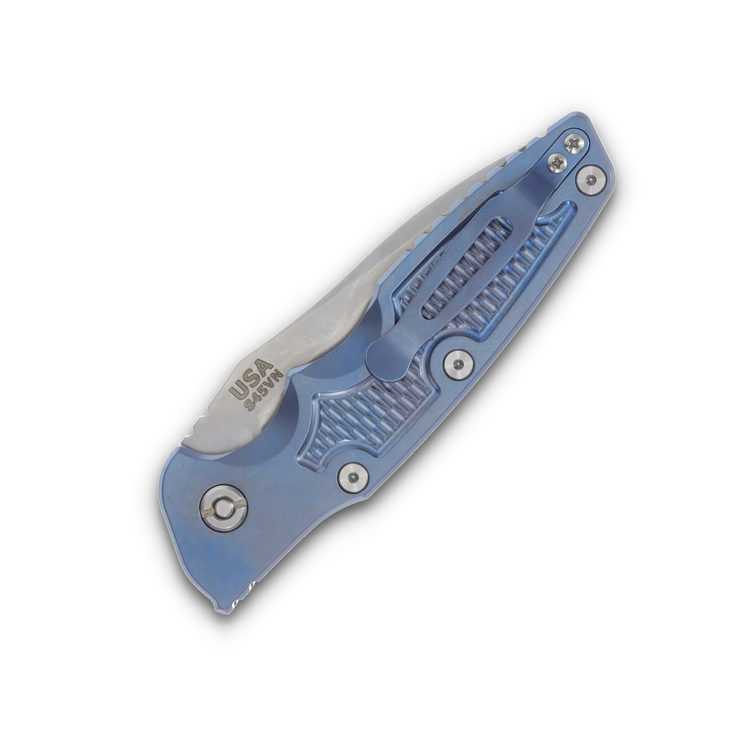 Hinderer Auto Eklipse Out the Side Automatic Knife Satin Spearpoint/Battle Blue KAEK35SPESWBBL View 4
