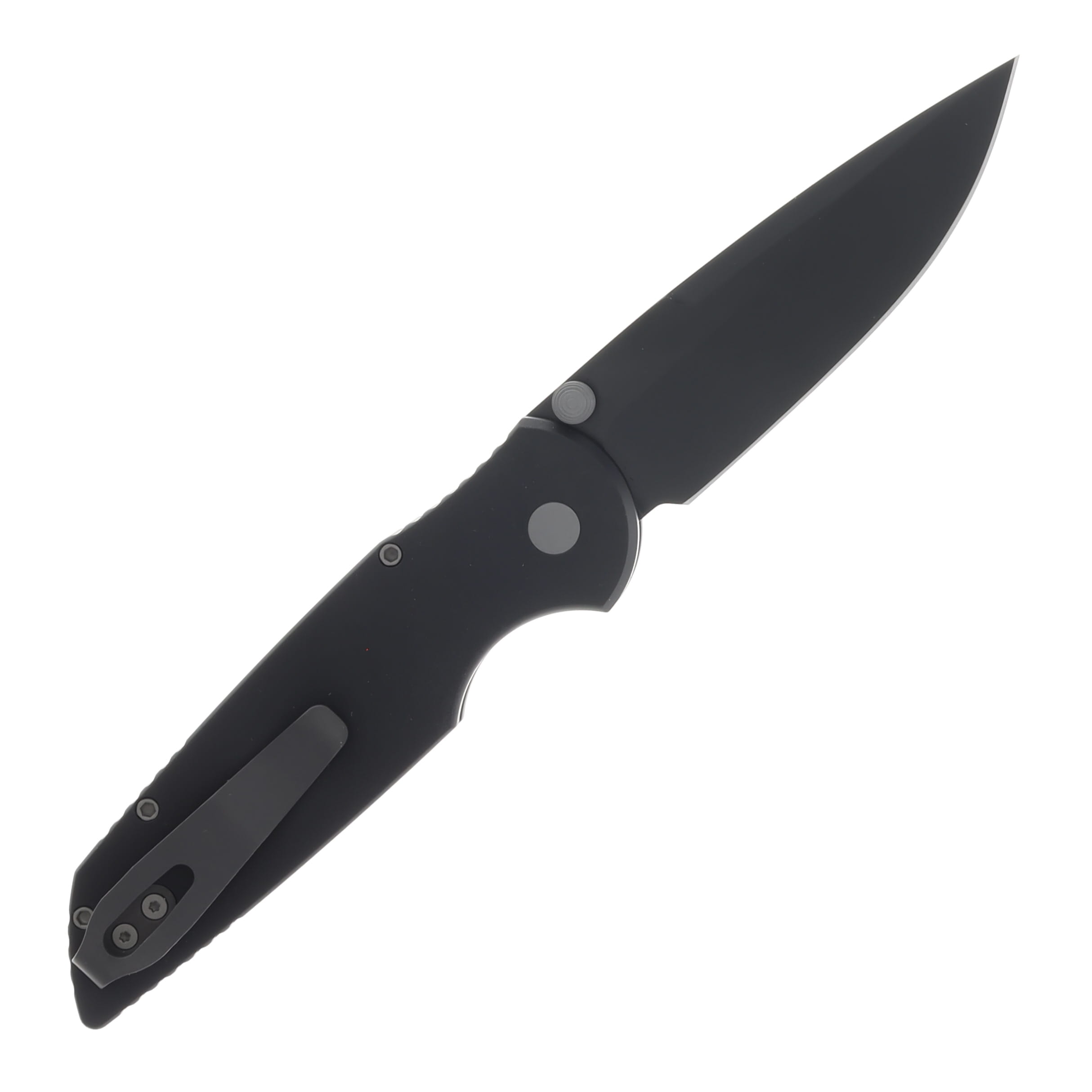 Pro Tech TR-3 Integrity Thumbstud Manual Solid Black Handle DLC Black S35VN Double Thumbstuds INT103 View 2