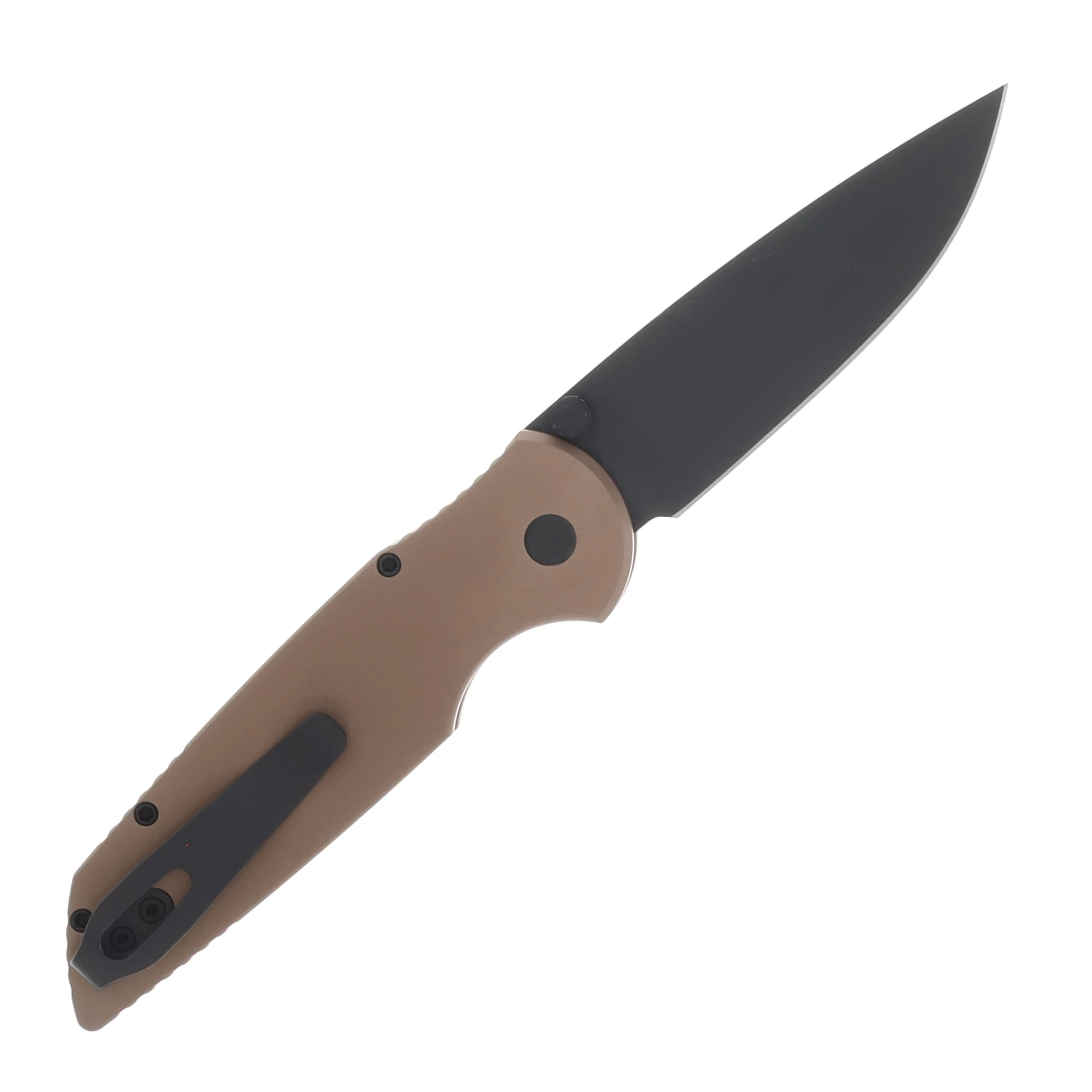 Pro Tech TR-3 Integrity Thumbstud Manual Solid FDE Handle DLC Black S35VN Double Thumbstuds INT103-FDE View 2