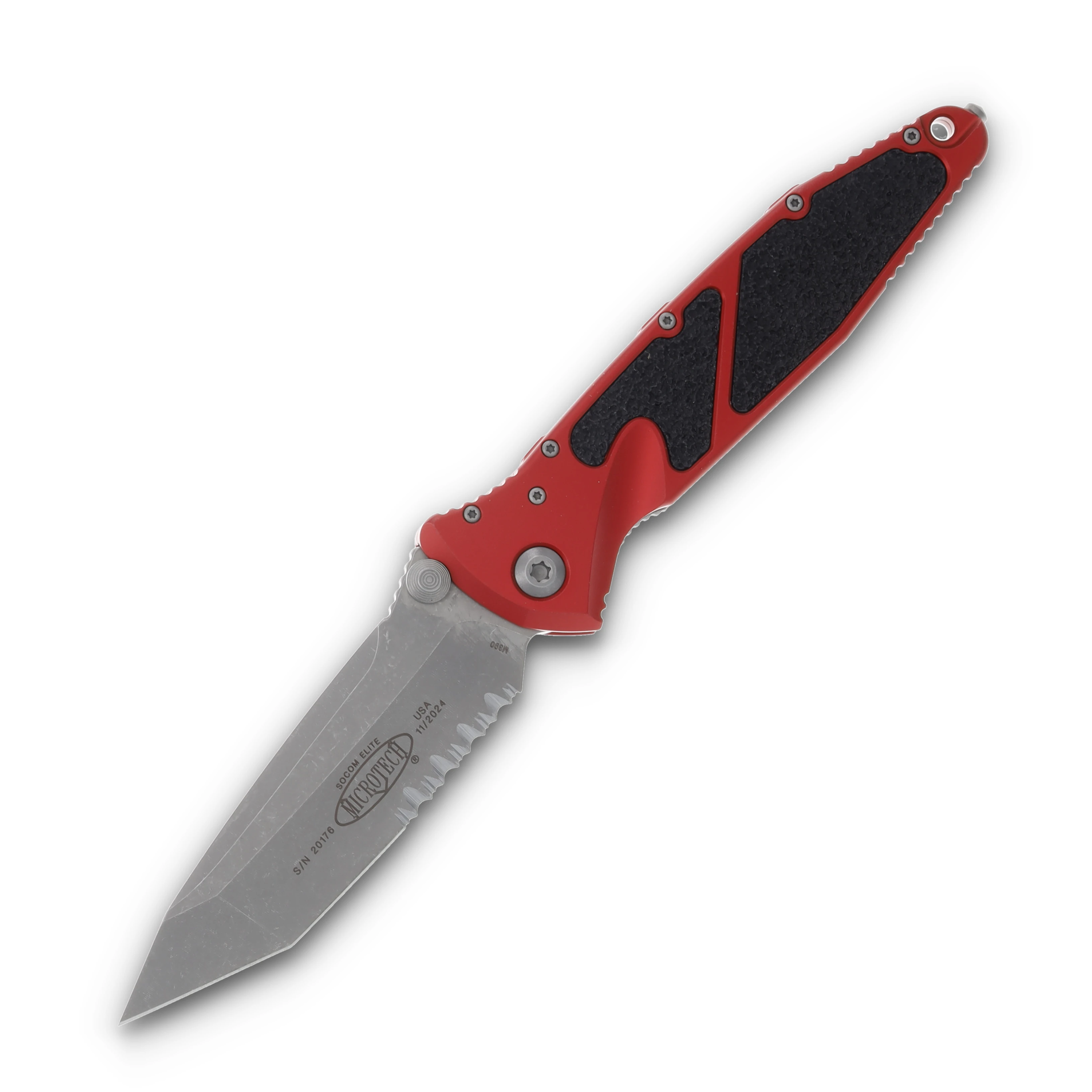 Microtech Socom Elite Manual Folding Knife Red Apocalyptic AUMT16111APRD View 1