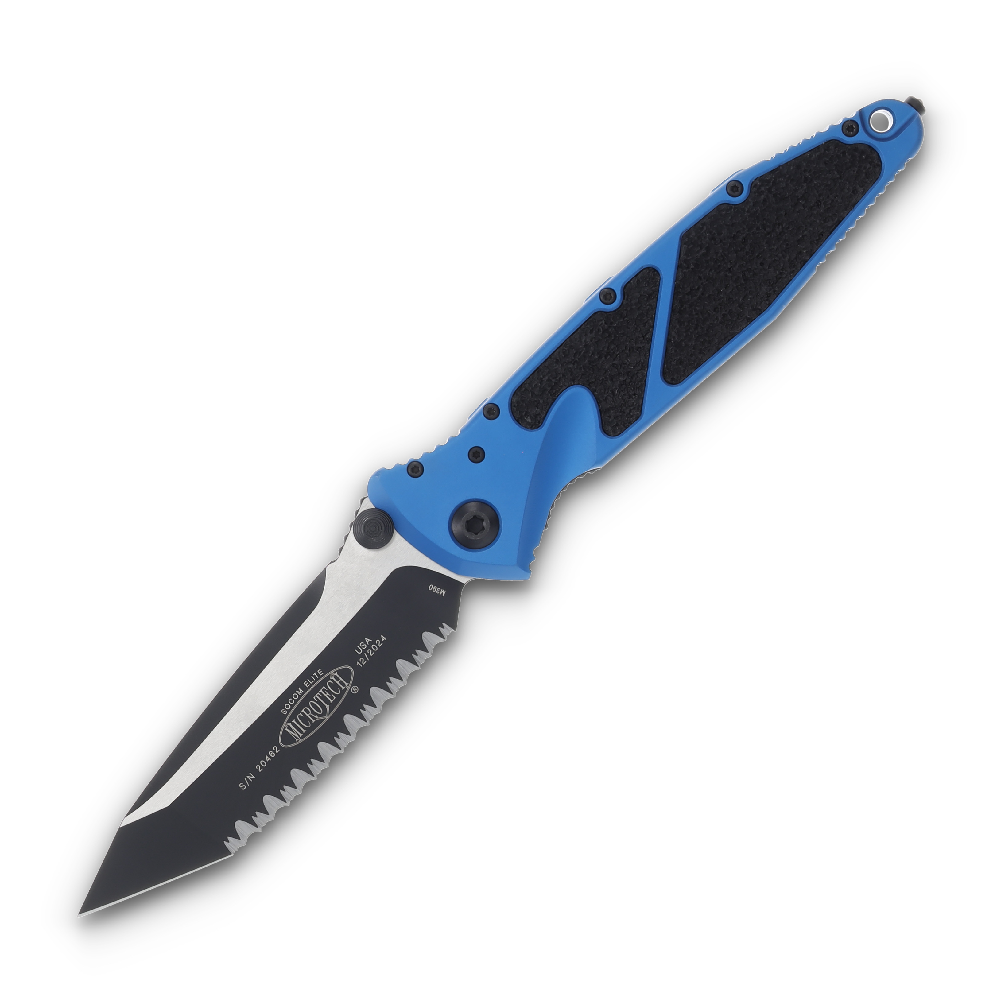Microtech Socom Elite Tanto Black Full Serrated Blue AUMT1613BL View 1
