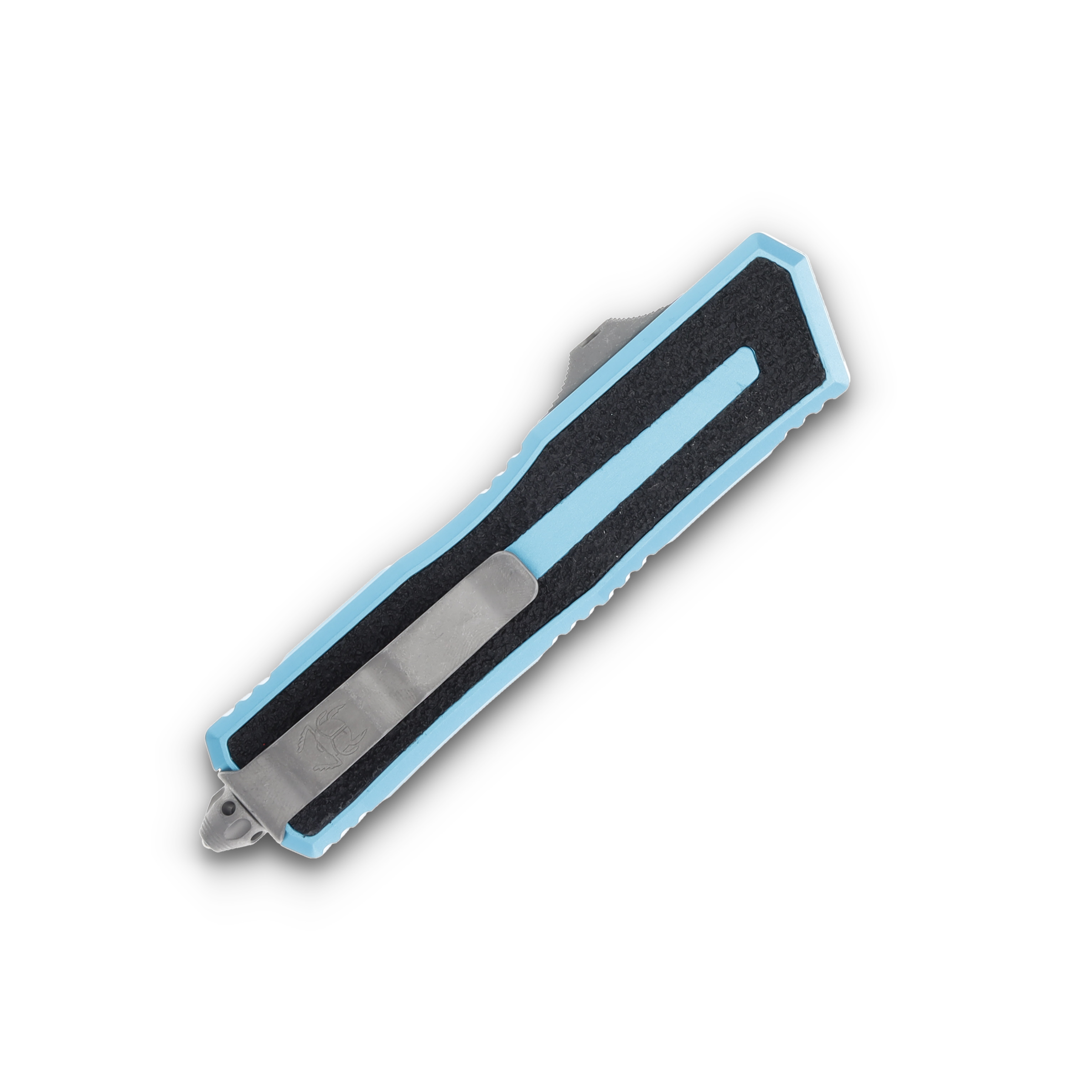 Microtech Scarab II Gen III OTF Knife Turquoise 3.88in Apocalyptic Drop Point AUMT127810APTQ View 2