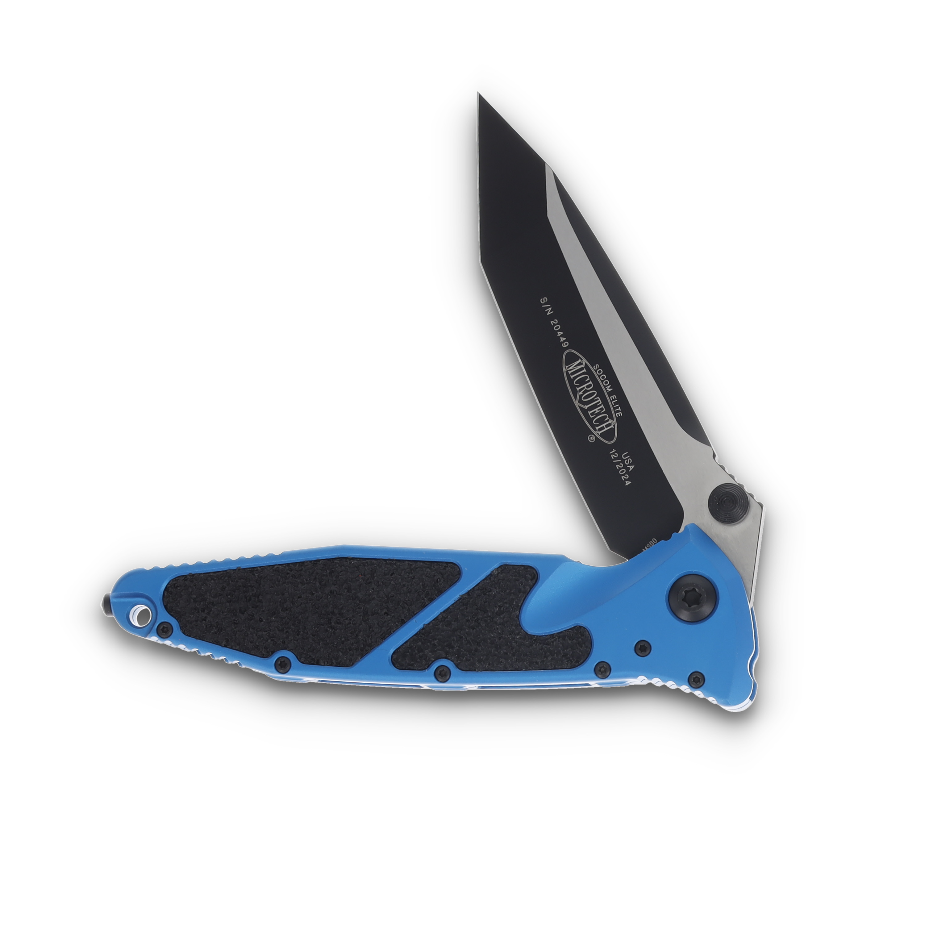 Microtech Socom Elite Tanto Black Standard Blue Aluminum MT1611BL View 2