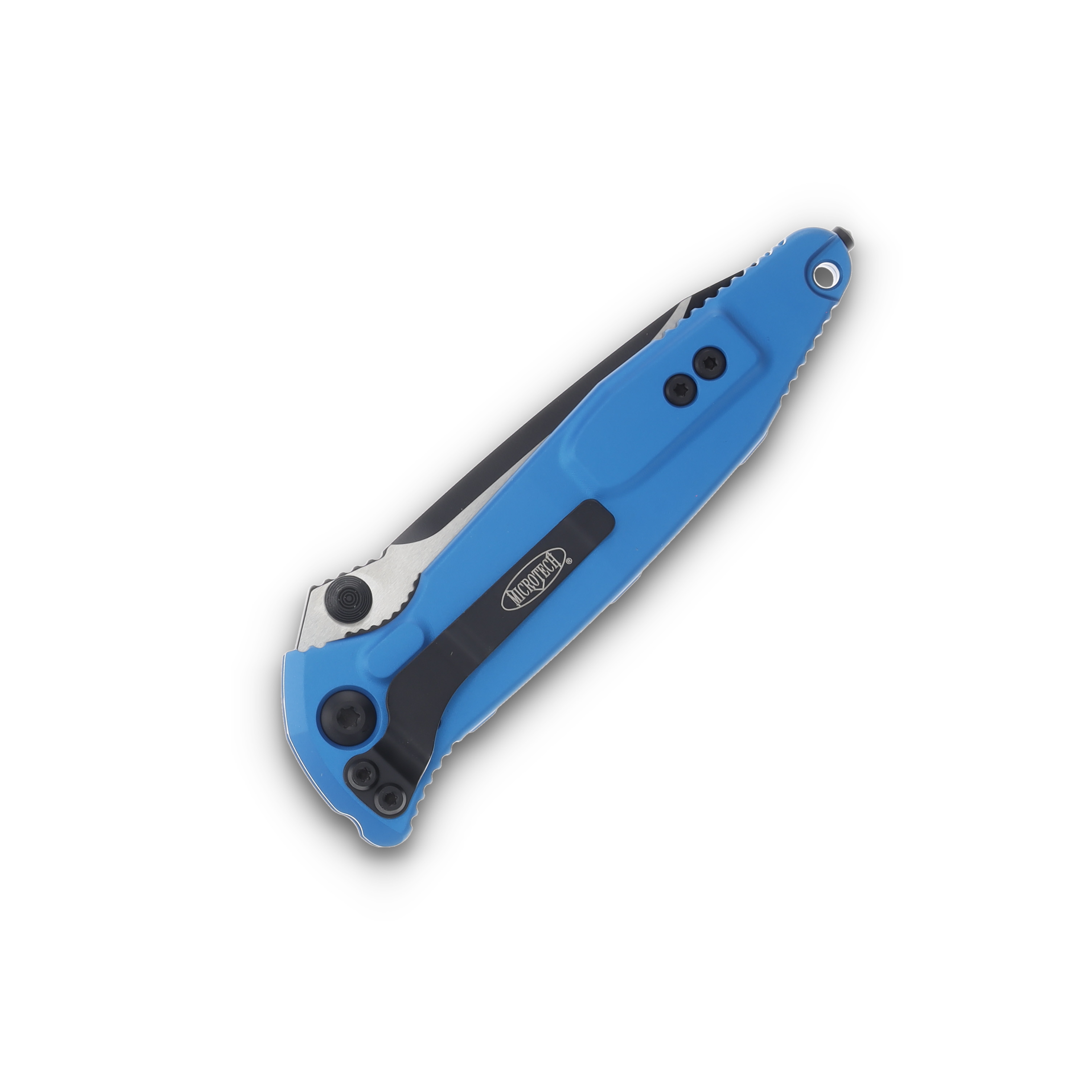 Microtech Socom Elite Tanto Black Standard Blue Aluminum MT1611BL View 3
