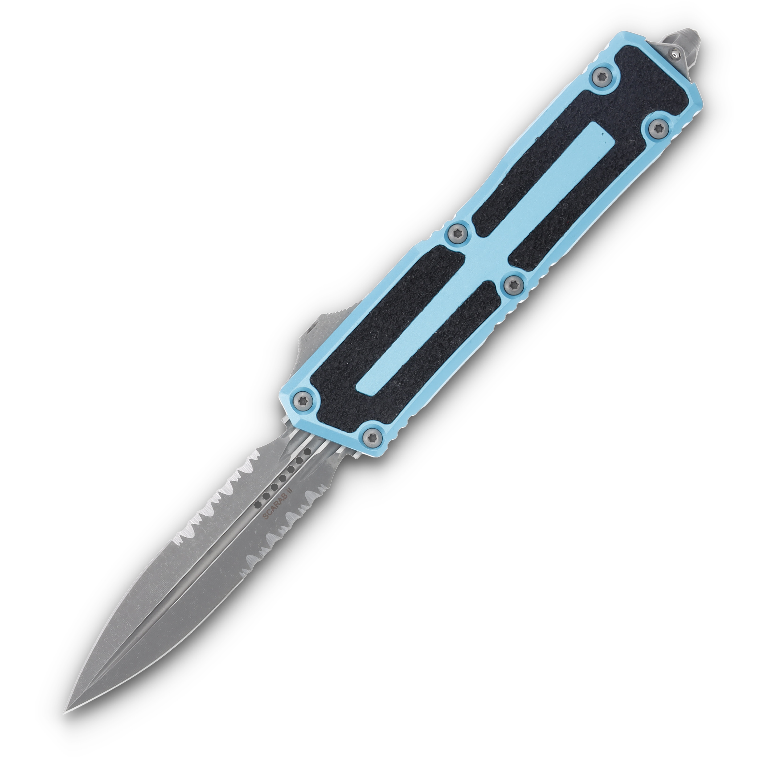 Microtech Scarab II Gen III D/E Apocalyptic P/S Turquoise AUMT128011APTQ View 1