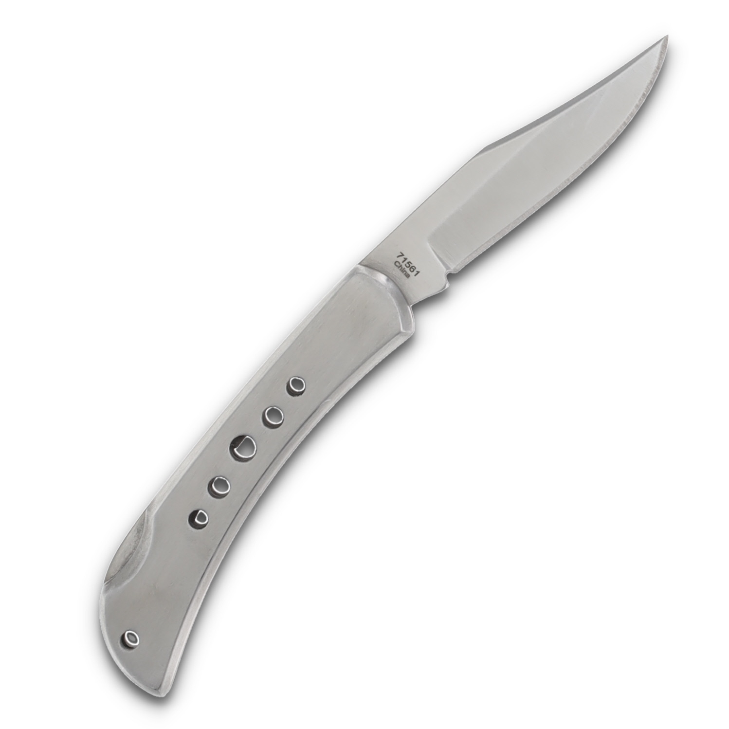 Bear & Son 561 Lockback Folding Knife All Stainless Clip Point BR71561 View 2