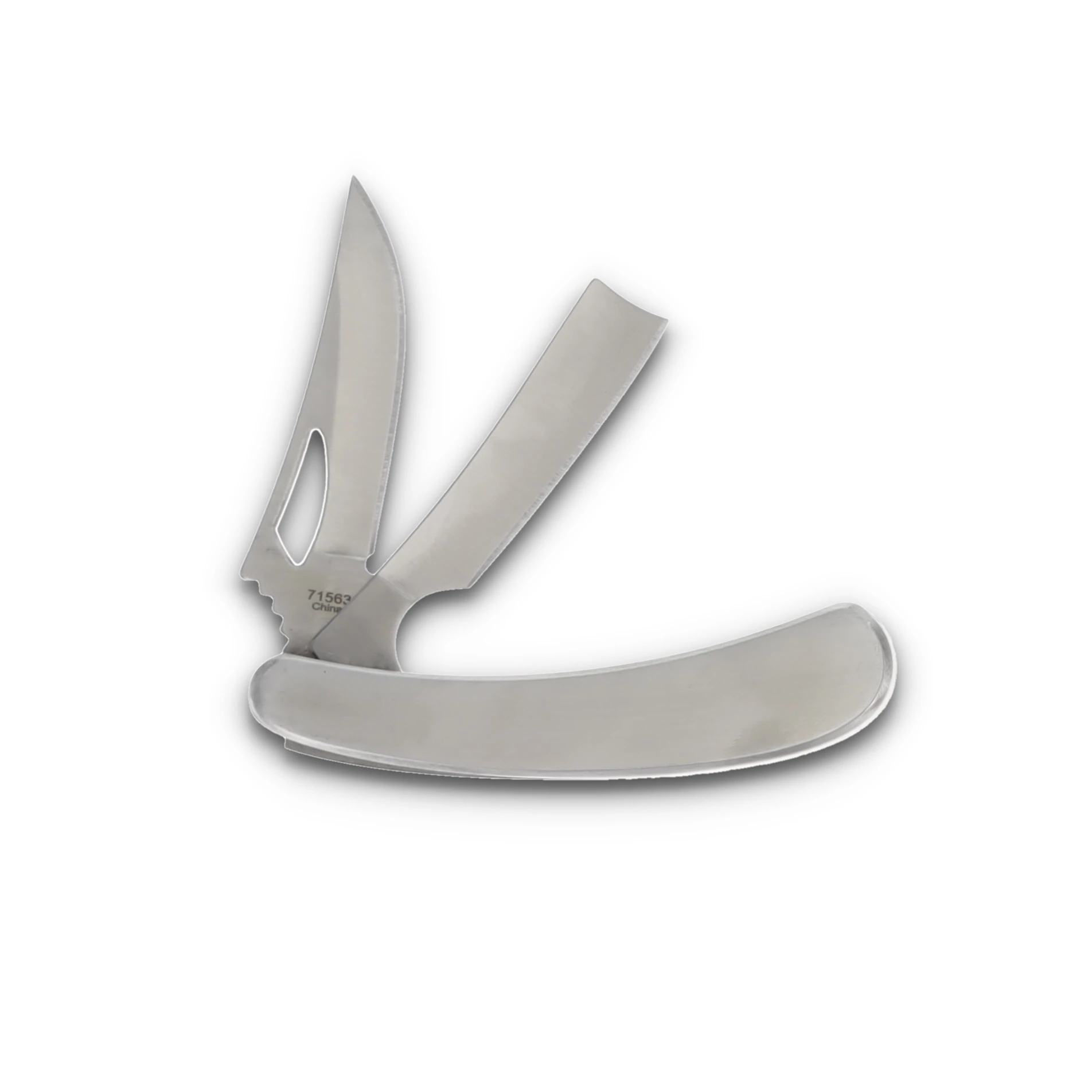 Bear & Son 563 Bow Trapper Folding Knife 440 Clip-Razor Blade SS Handle BR71563 View 2