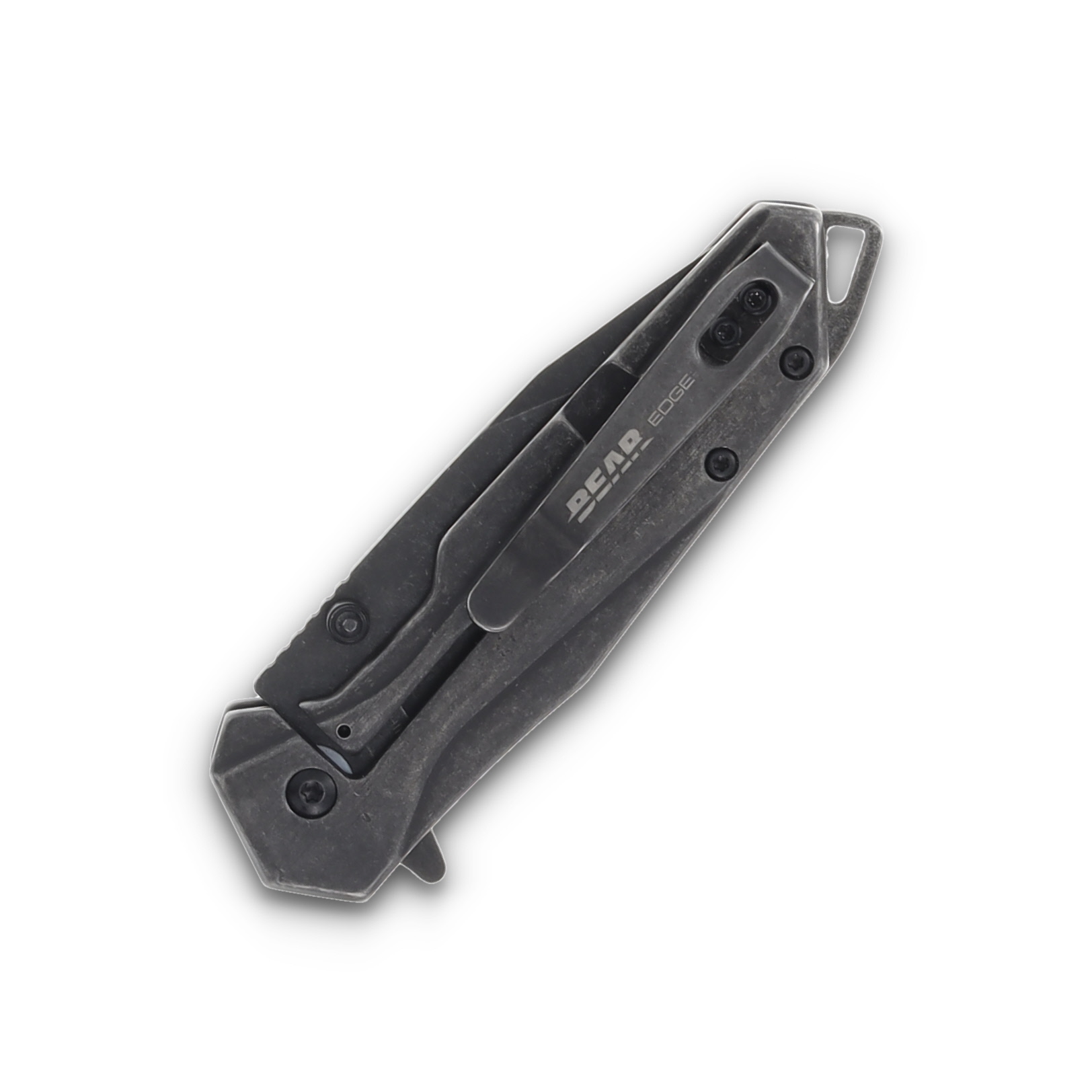 Bear Edge 71211 Stonewash Folder Blackout Folding Knife BR71211 View 6