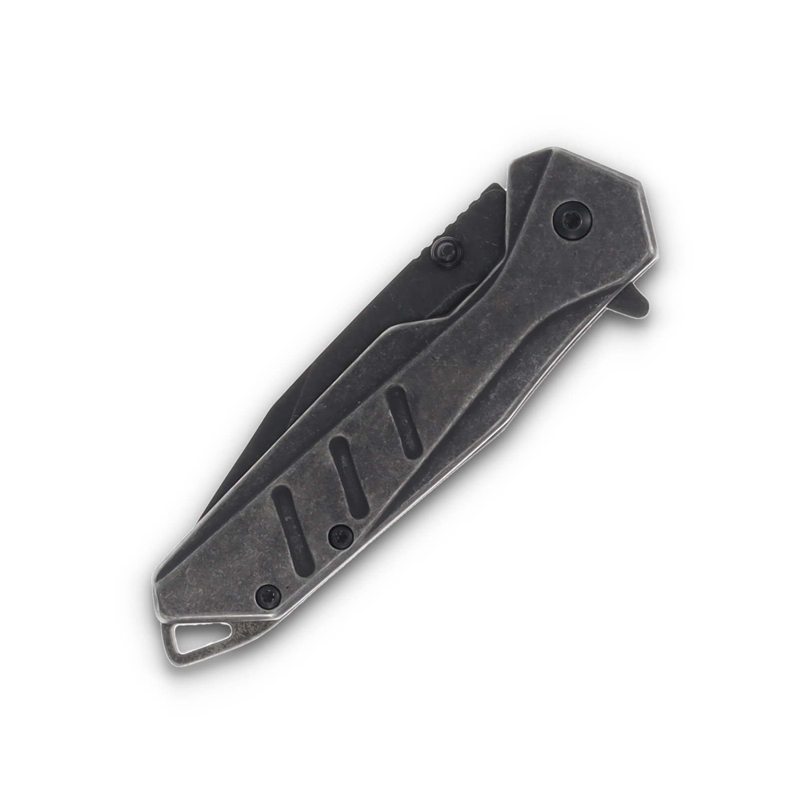 Bear Edge 71211 Stonewash Folder Blackout Folding Knife BR71211 View 5