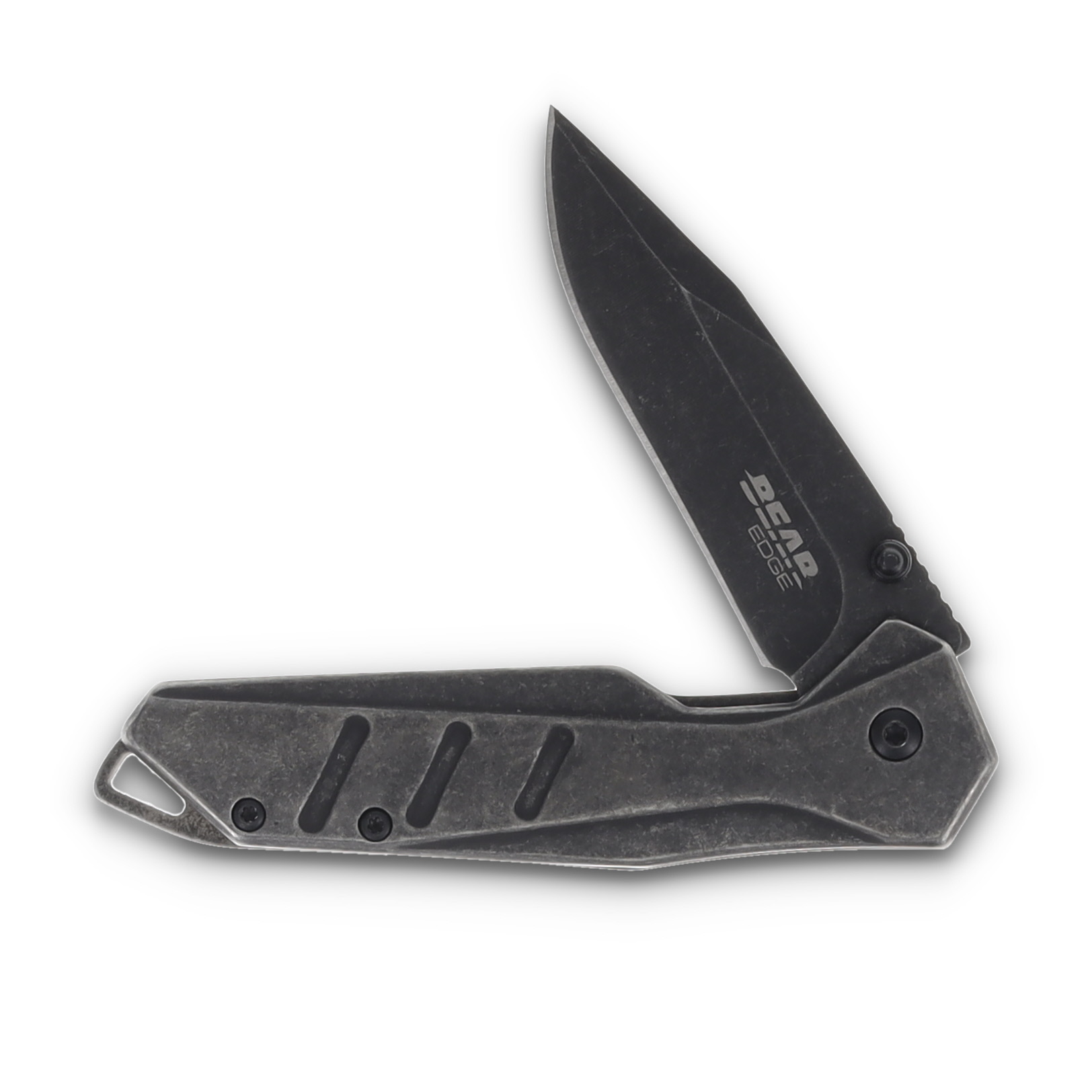 Bear Edge 71211 Stonewash Folder Blackout Folding Knife BR71211 View 3