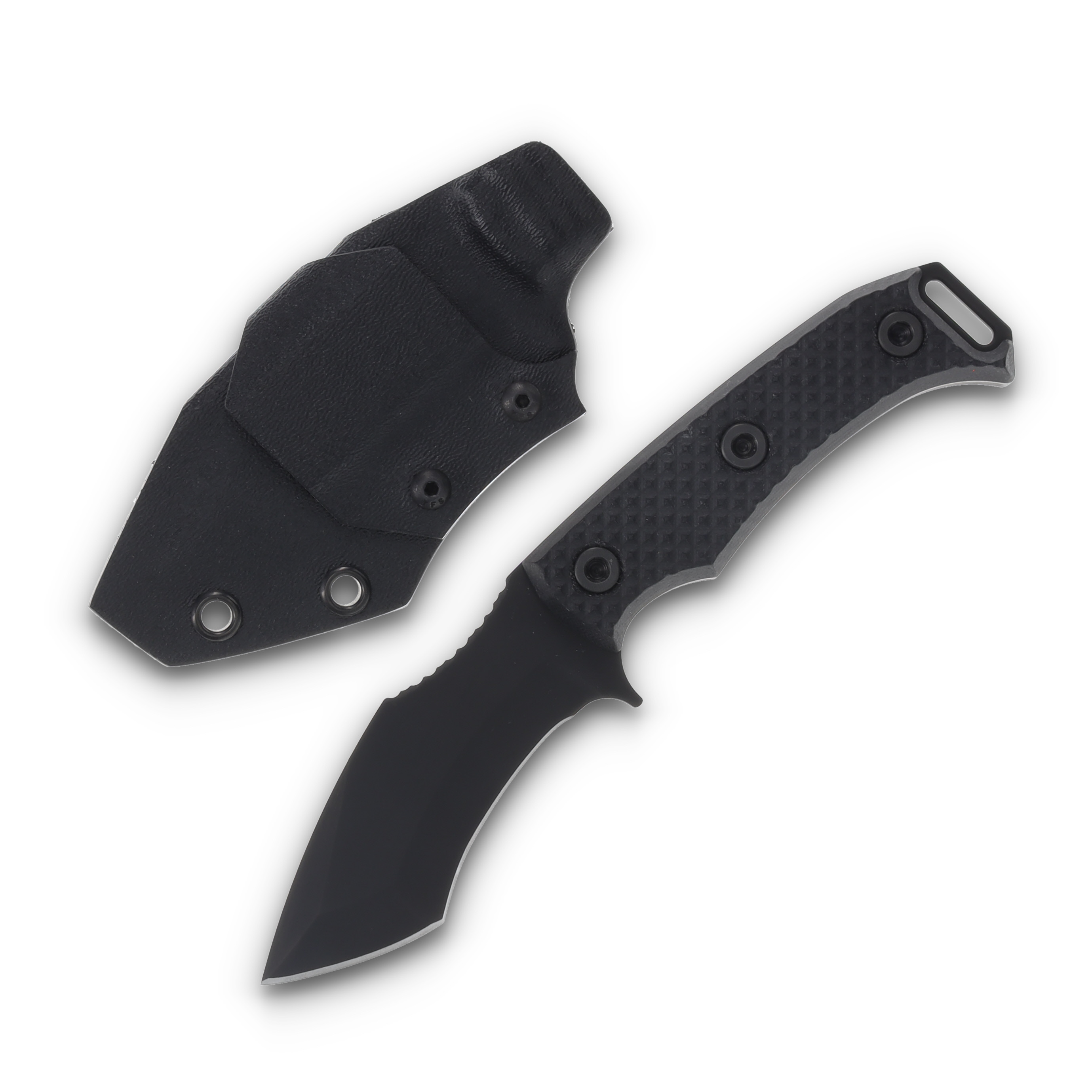 Half Face Blades Buteo 3.5 Inch Plain Armor Black Modified Tanto HFBUTEOBK View 1