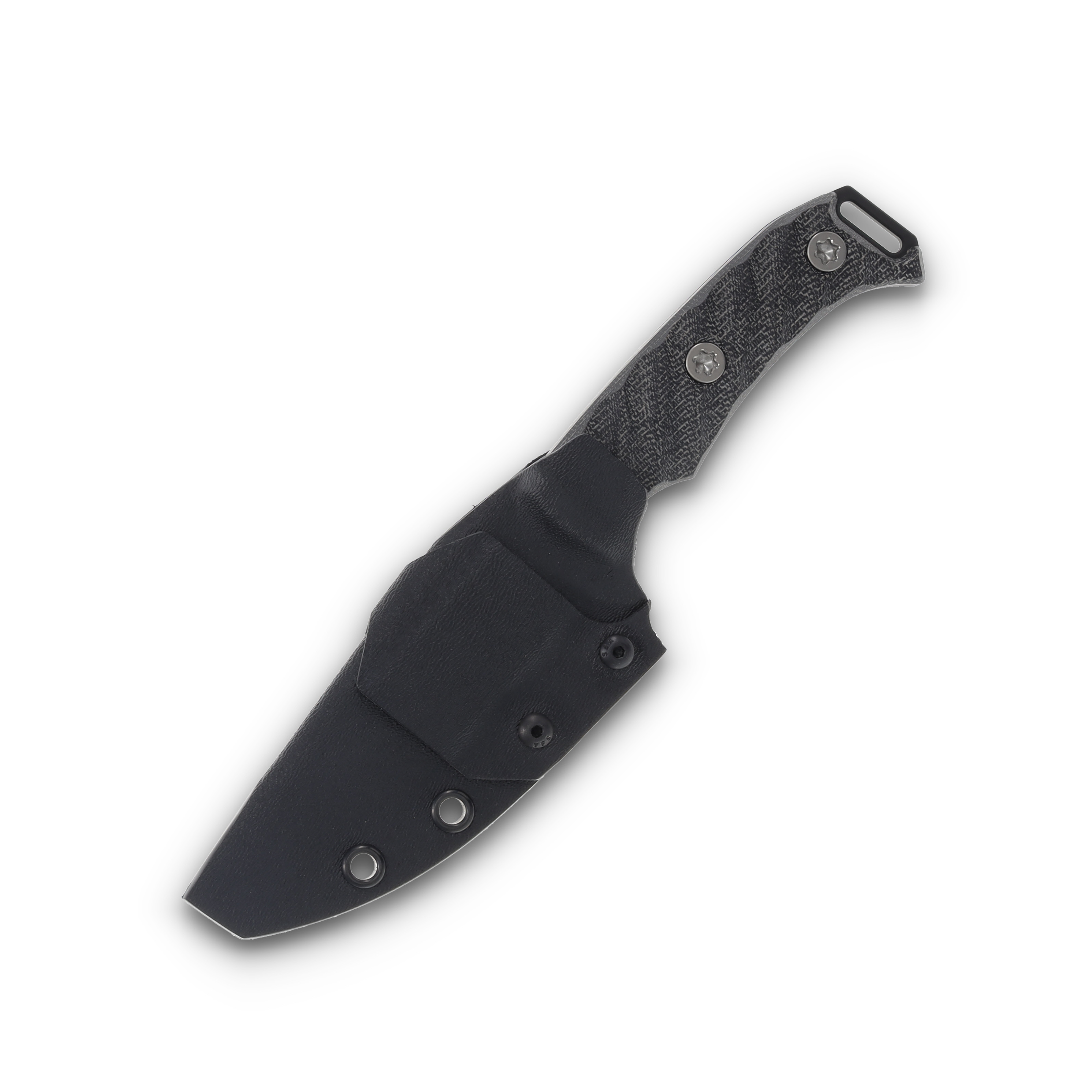 Half Face Blades Ishi Fixed Blade 3.7in Plain Armor Black Drop Point HFISHIBKMIC View 8