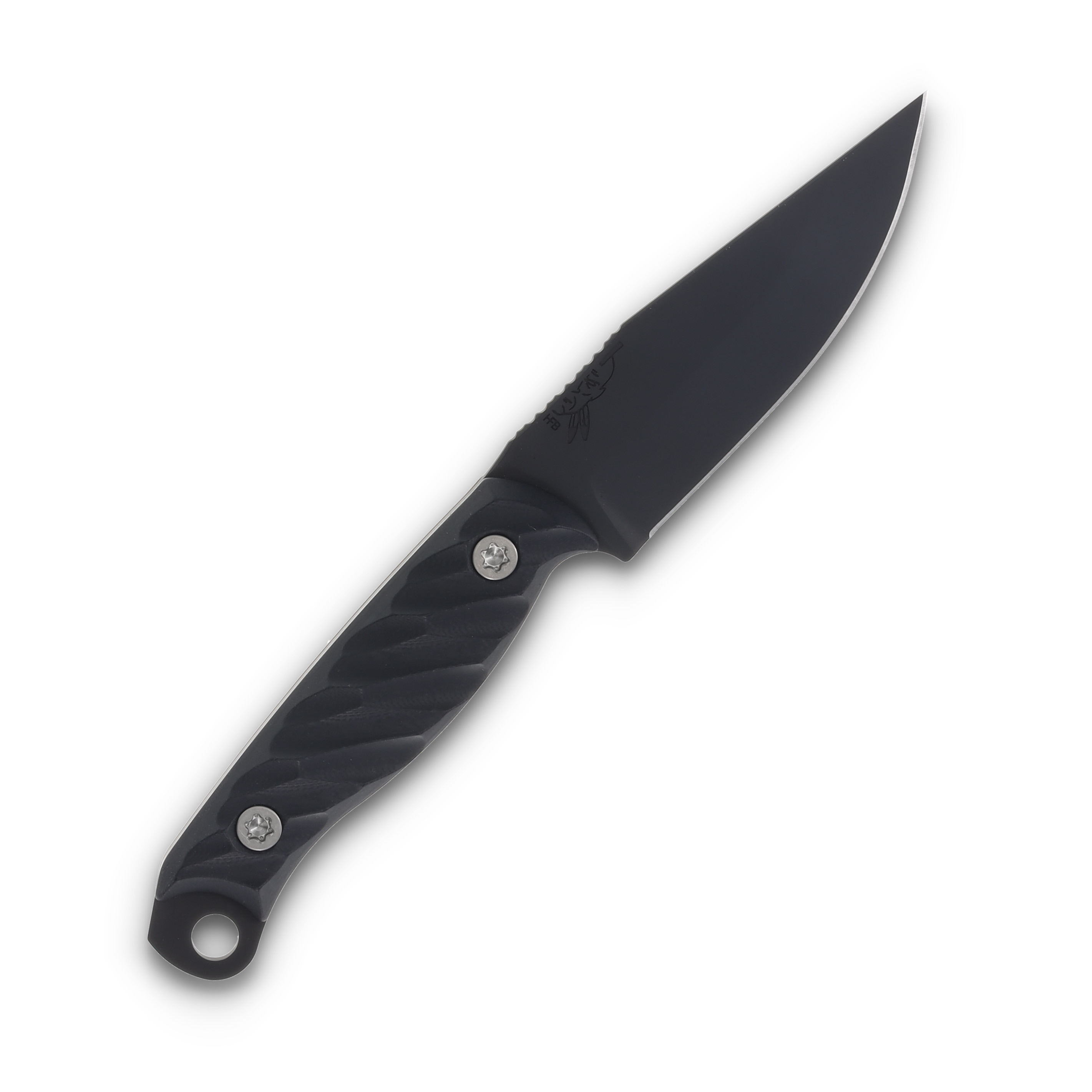 Half Faced Blades Crow Jr- black G10, Armor Black cerakore, Ti hardware, iron grip, HFCROWBK View 4