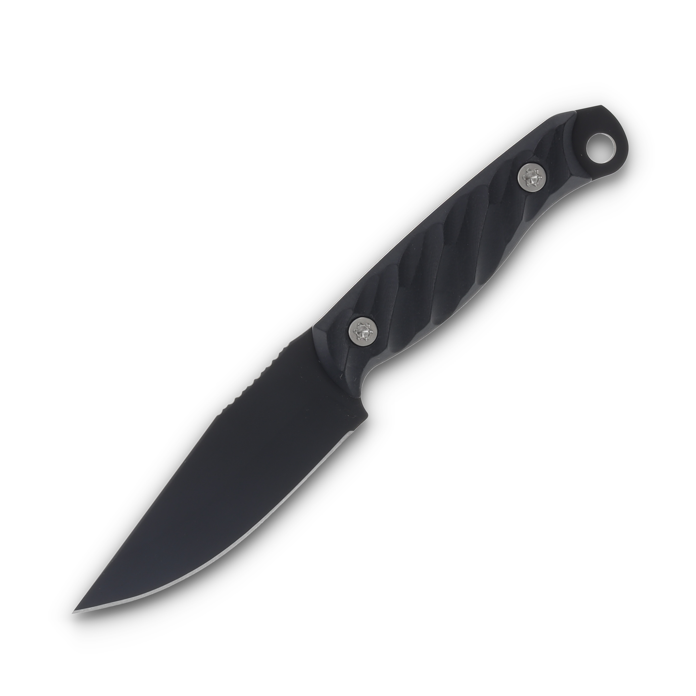 Half Faced Blades Crow Jr- black G10, Armor Black cerakore, Ti hardware, iron grip, HFCROWBK View 3