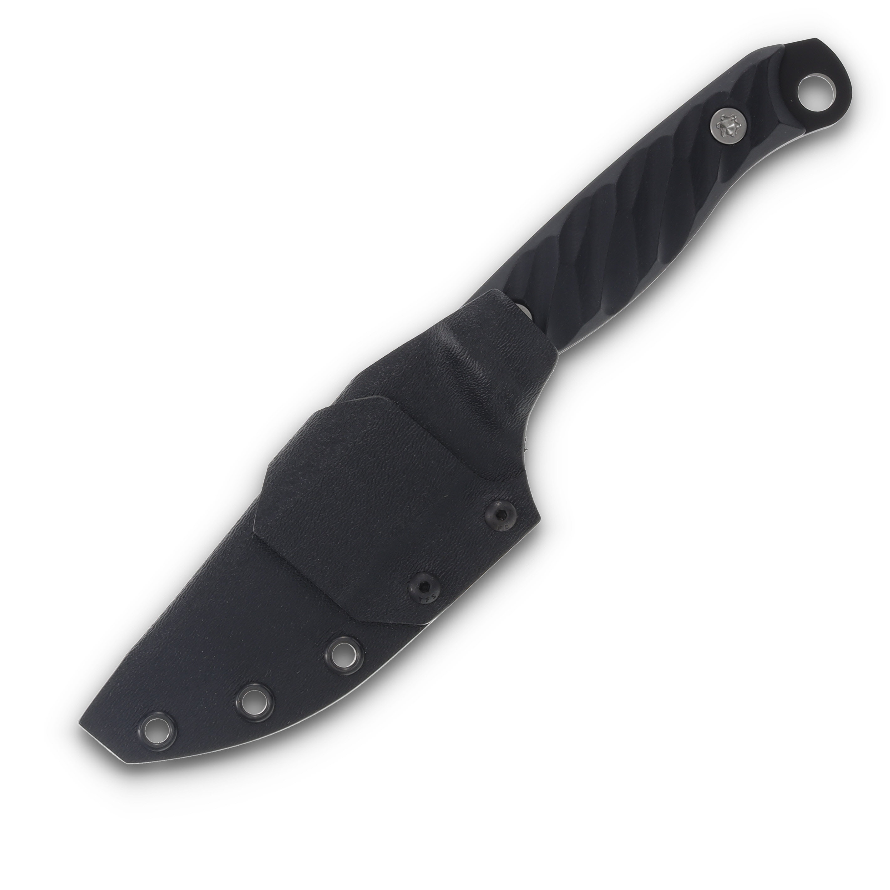 Half Faced Blades Crow Jr- black G10, Armor Black cerakore, Ti hardware, iron grip, HFCROWBK View 9
