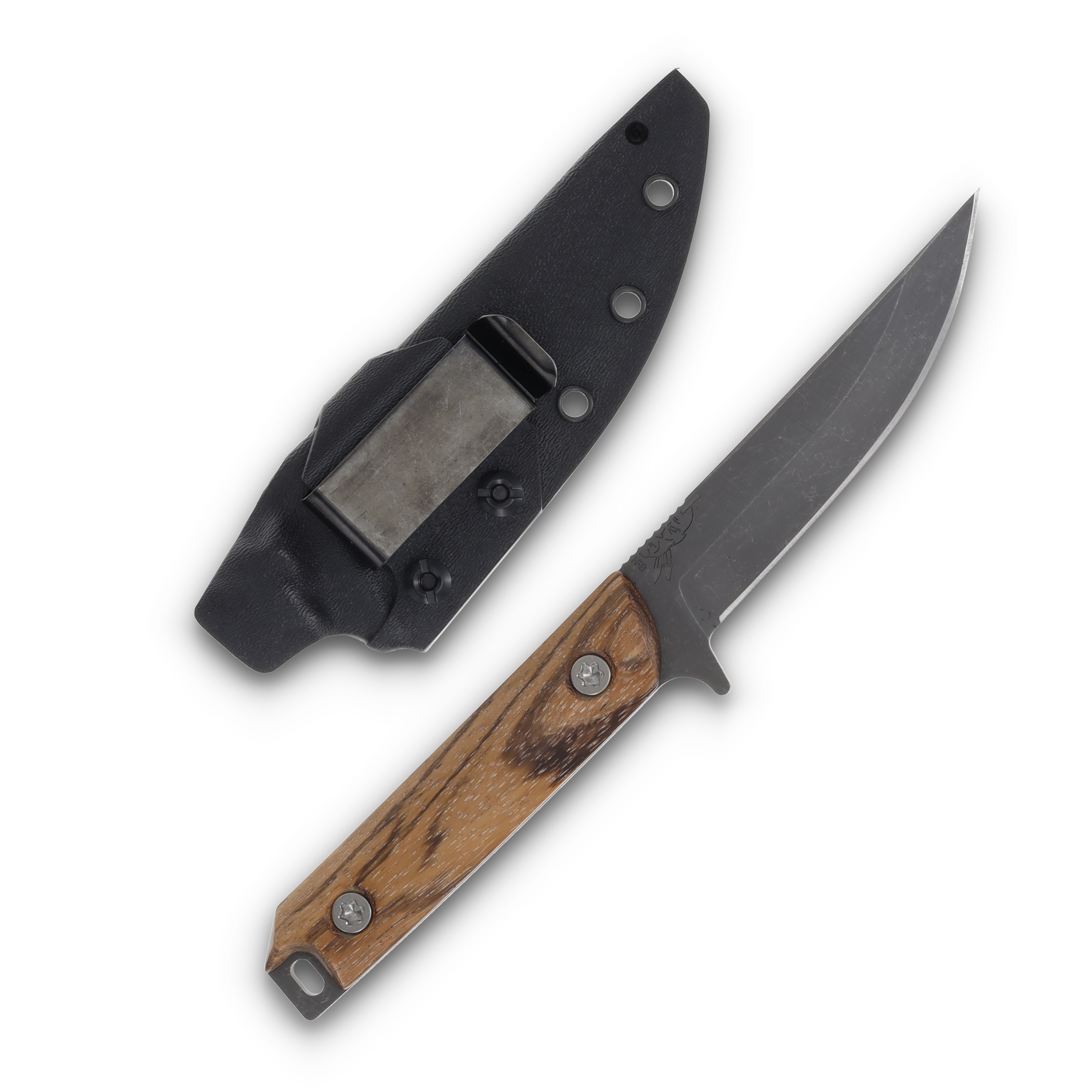 Half Face Blades Kwaiken FC Pheasantwood 4.5in Plain Acid Etch Straight Back HFKWAIKPW View 2