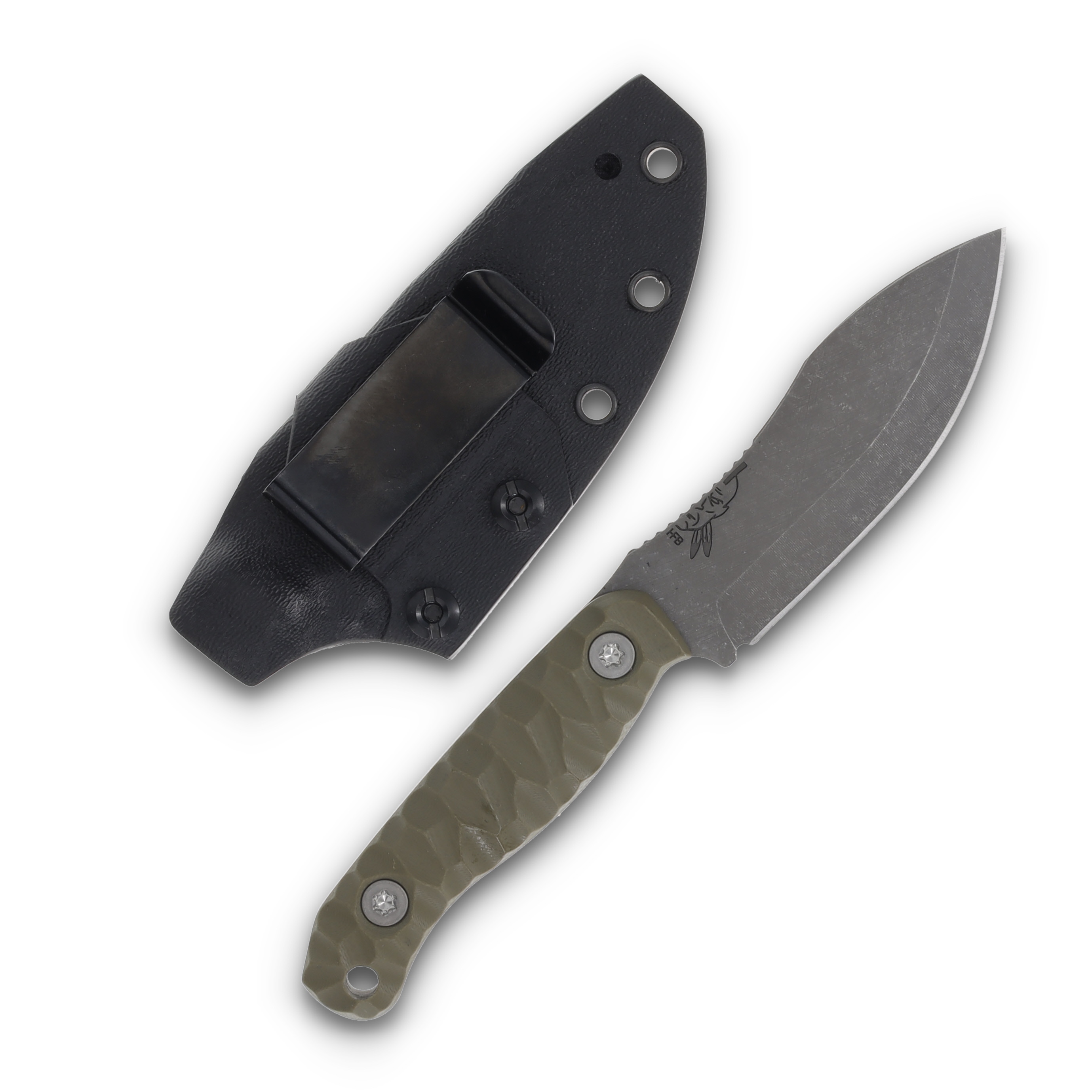 Half Face Blades Skinner Jr Fixed Blade Knife Gray Cerakote/Chaos Grip OD G-10 with Titanium Torx HFSKINJROD View 2