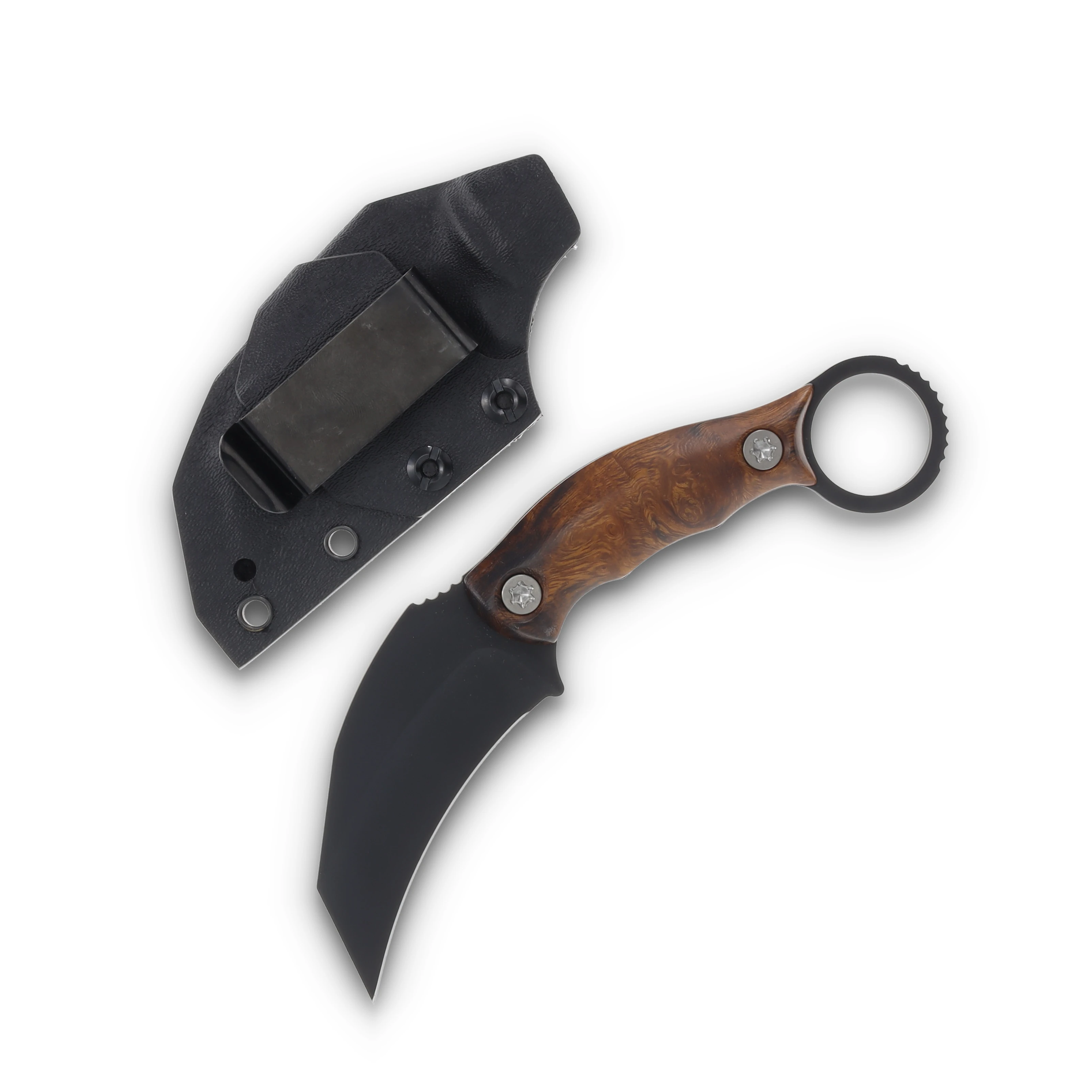 Half Face Blades Karambito Desert Ironwood 3in Plain Armor Black Hawkbill HFKARDI View 2