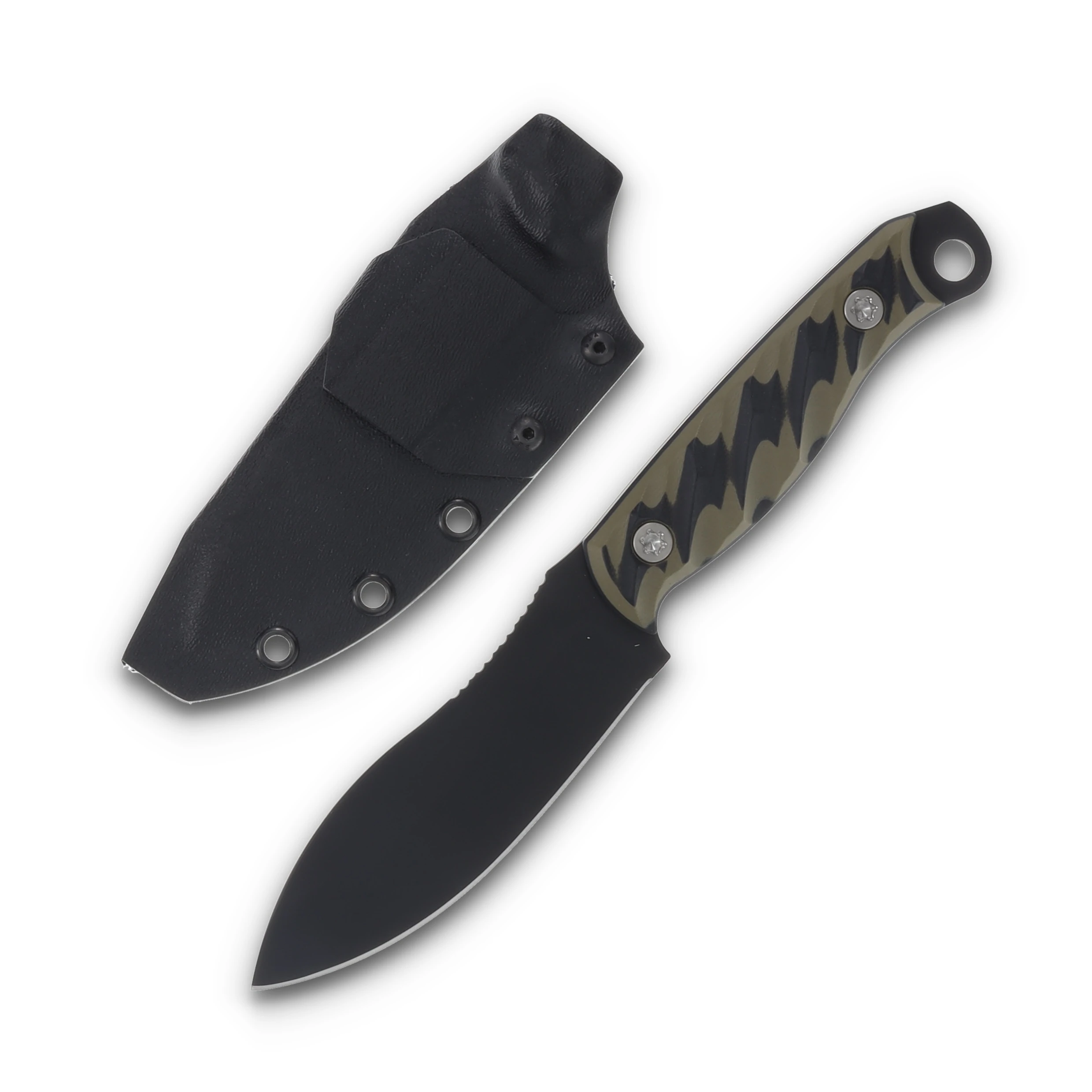 Half Face Blades Hunter Skinner OD Green - Black 4.5in Plain Armor Black Skinner HFHUNTSKINOD View 1
