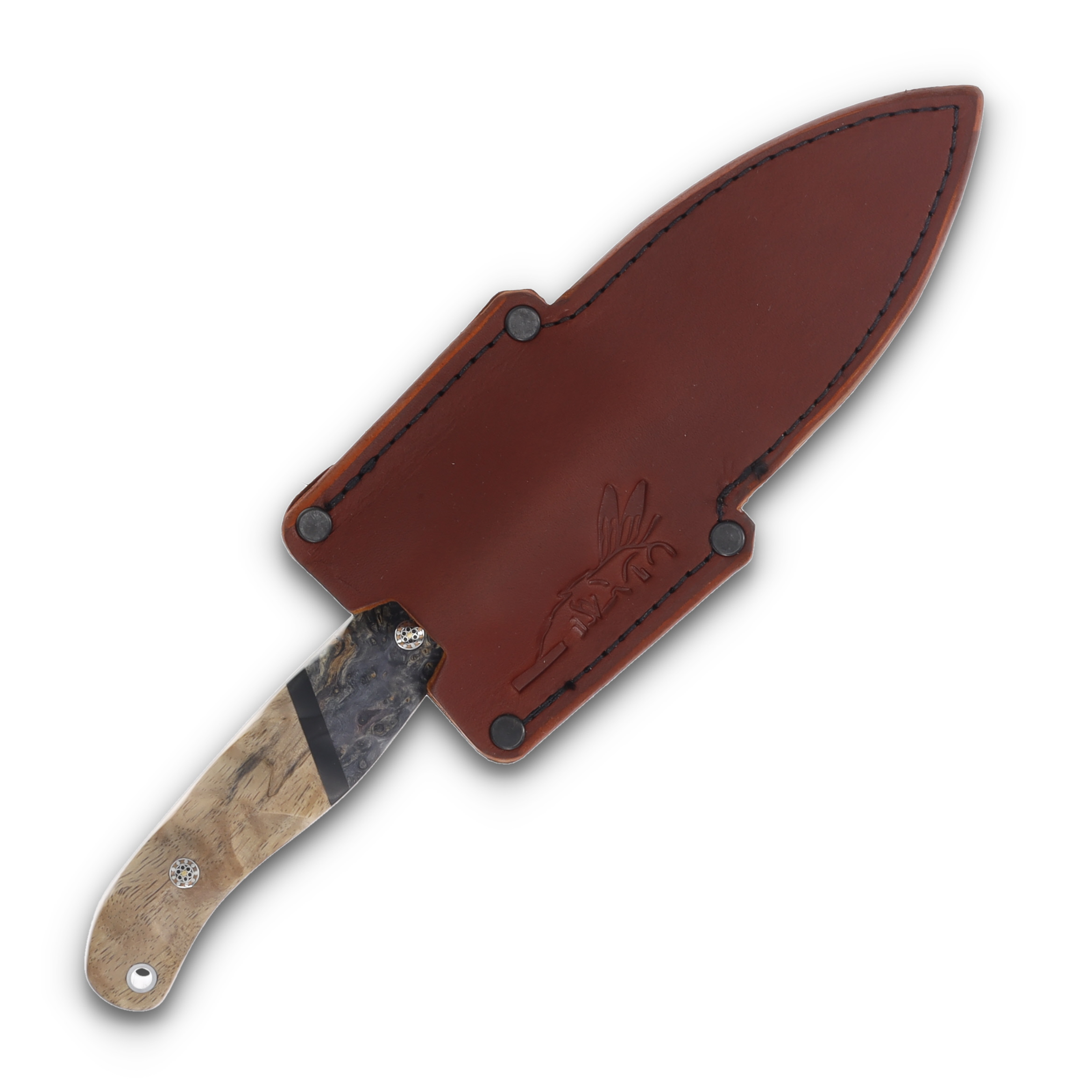 Half Face Blades Crow Scout Dyed Buckeye & Black Canvas Micarta HFCROWSCOUTDB View 9