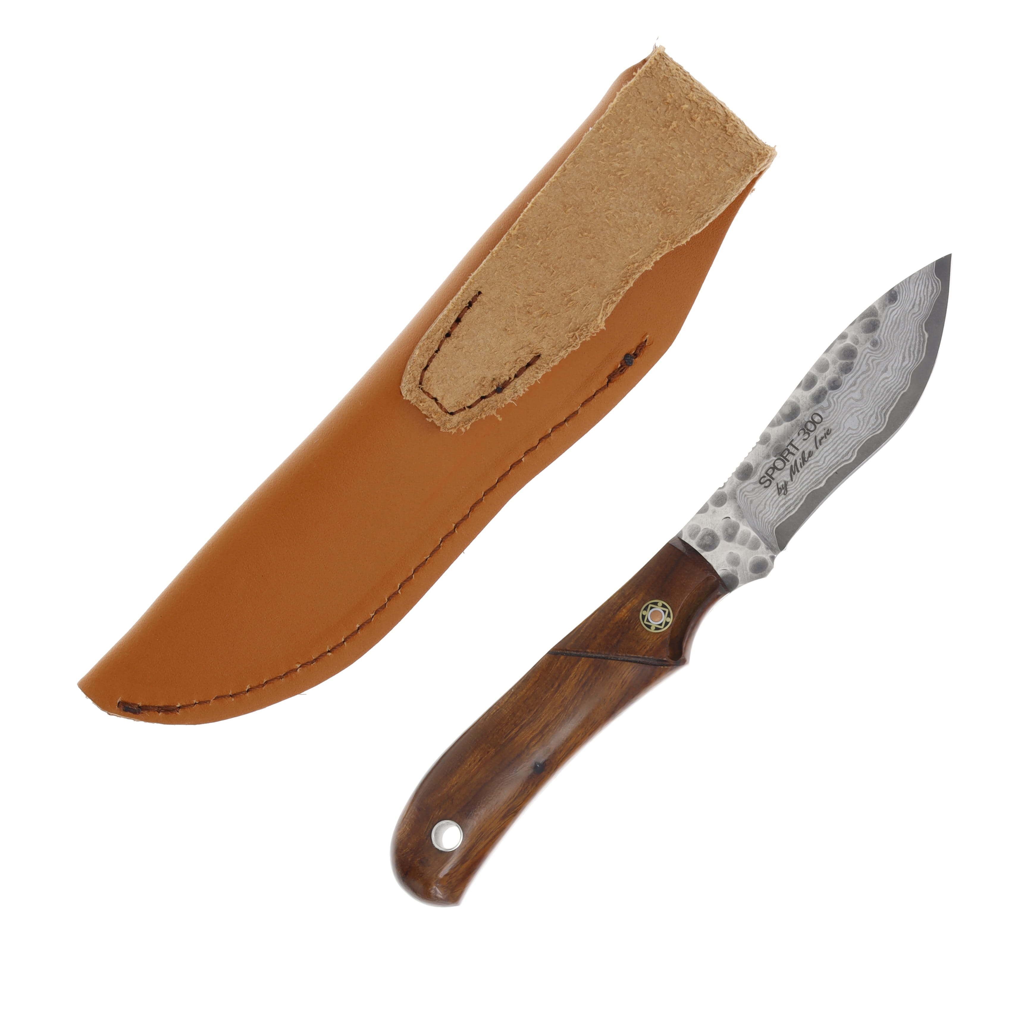 Mcusta MC-23 Mike Irie Sports Damascus Fixed Blade Knife Dark Ironwood MC-233DI View 2