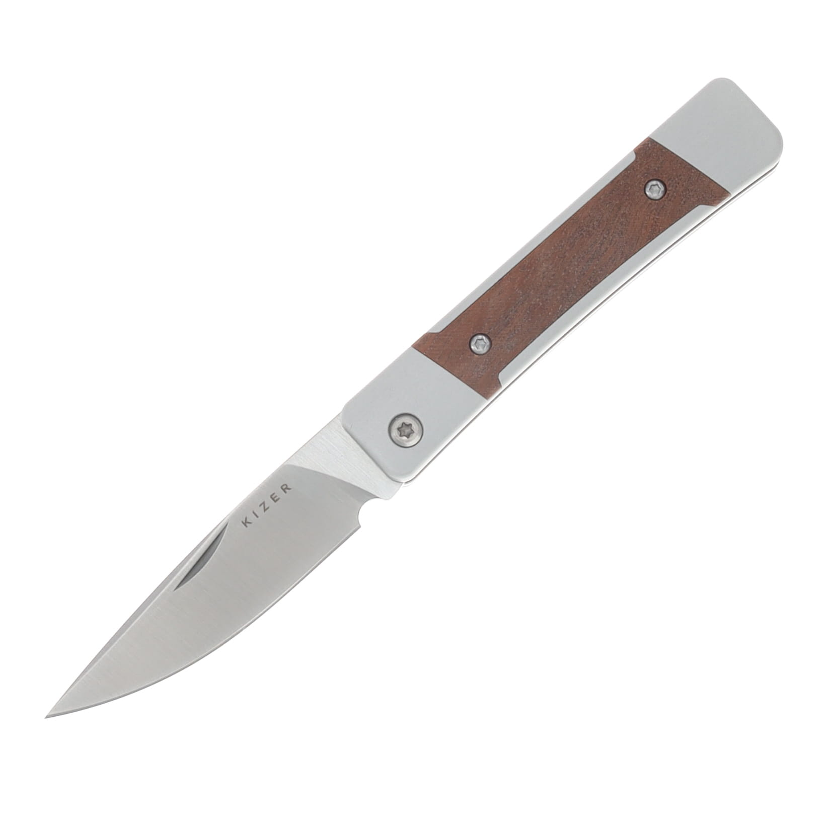 Kizer Little Grand Folding Knife Wood 2.52 Inch Plain Satin Drop Point V2670A1 View 1