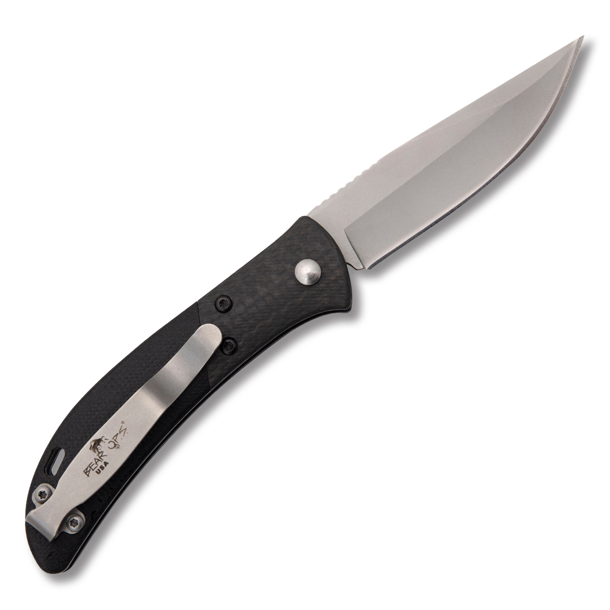 Bear & Son Bear Ops Bold Action IX Automatic Folding Knife Black - 2.75in Drop Point Bead Blasted S/E Plain AUBRAC900B4P View 2
