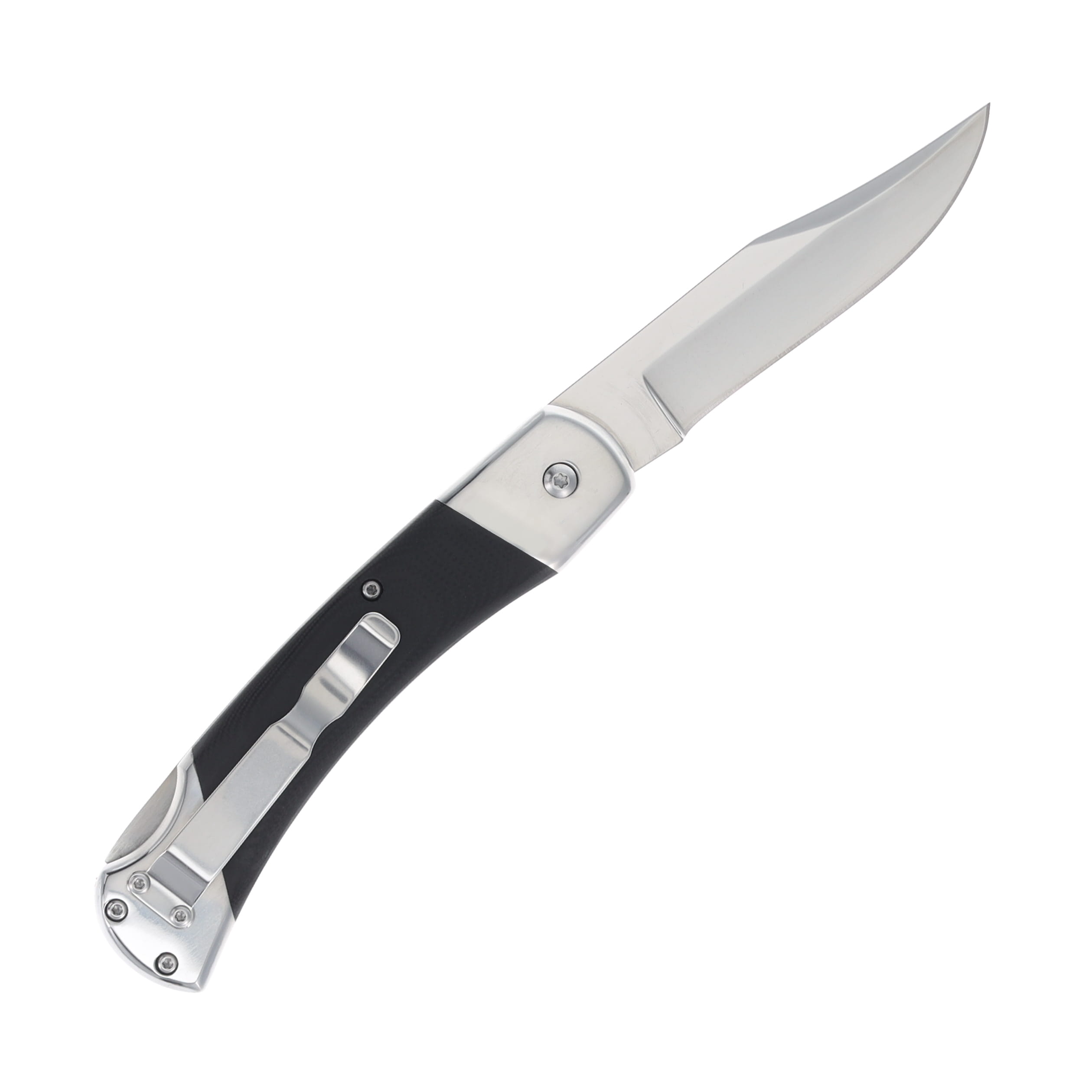 Bear & Son OTS Automatic Lockback Knife Black- 3.75in Satin Clip Point S/E Plain AUBRGA97 View 2