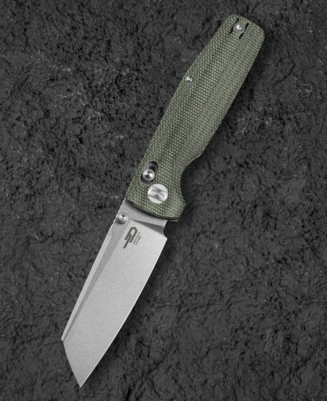 Bestech Knives Slasher Green Canvas Micarta Handle Stonewashed D2 Blade BG56B-1 View 5