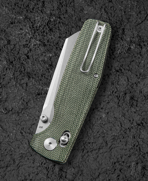 Bestech Knives Slasher Green Canvas Micarta Handle Stonewashed D2 Blade BG56B-1 View 6