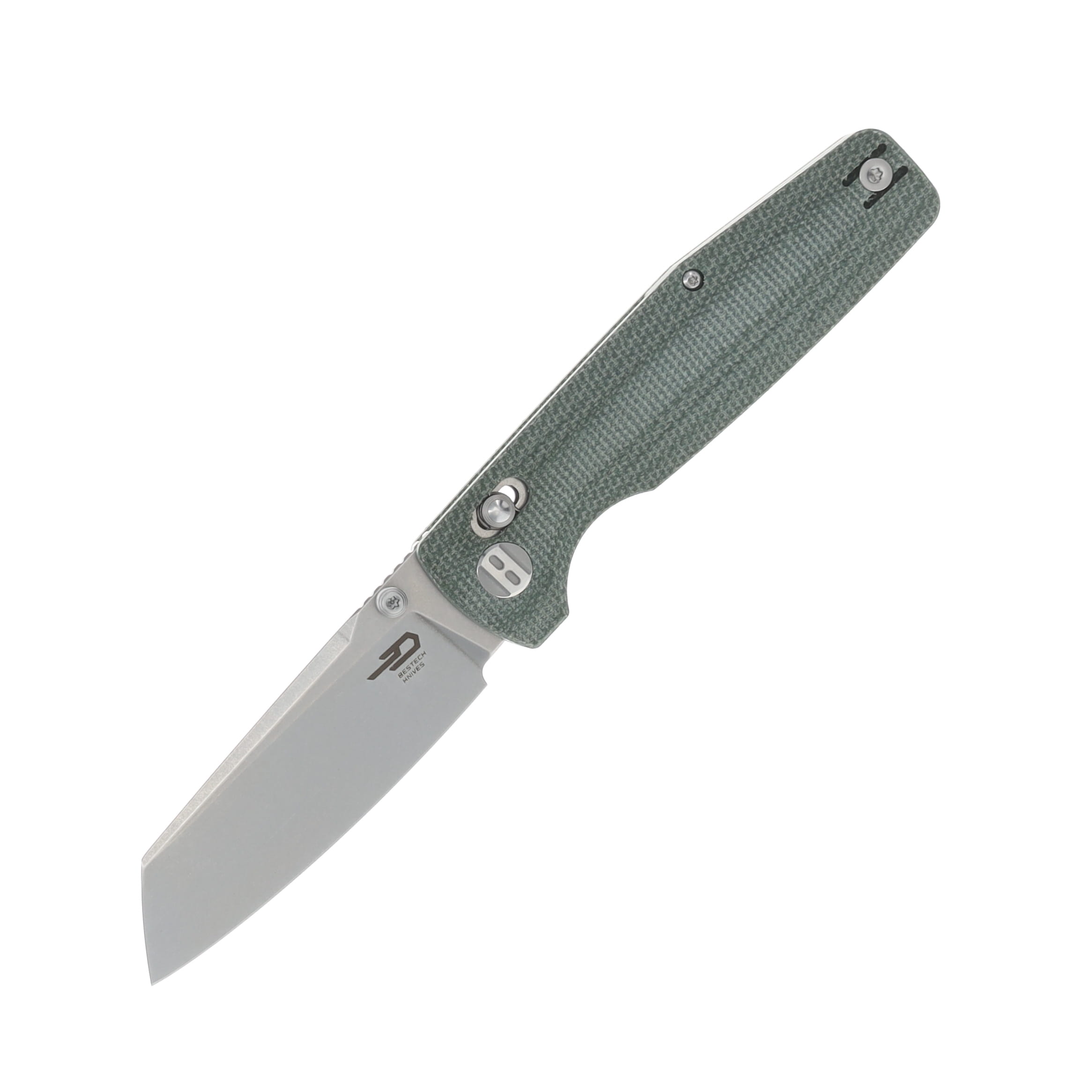 Bestech Knives Slasher Green Canvas Micarta Handle Stonewashed D2 Blade BG56B-1 View 1