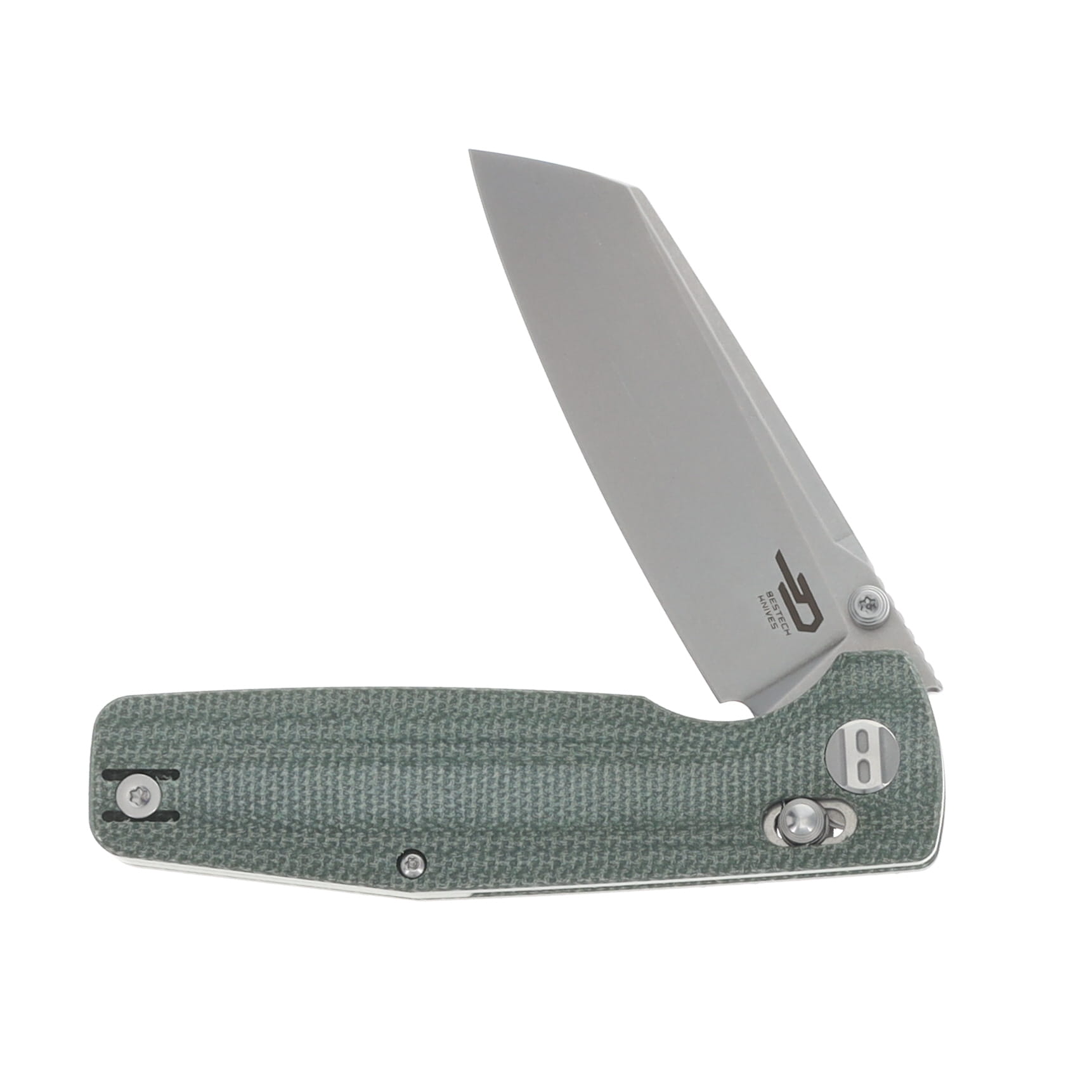 Bestech Knives Slasher Green Canvas Micarta Handle Stonewashed D2 Blade BG56B-1 View 3