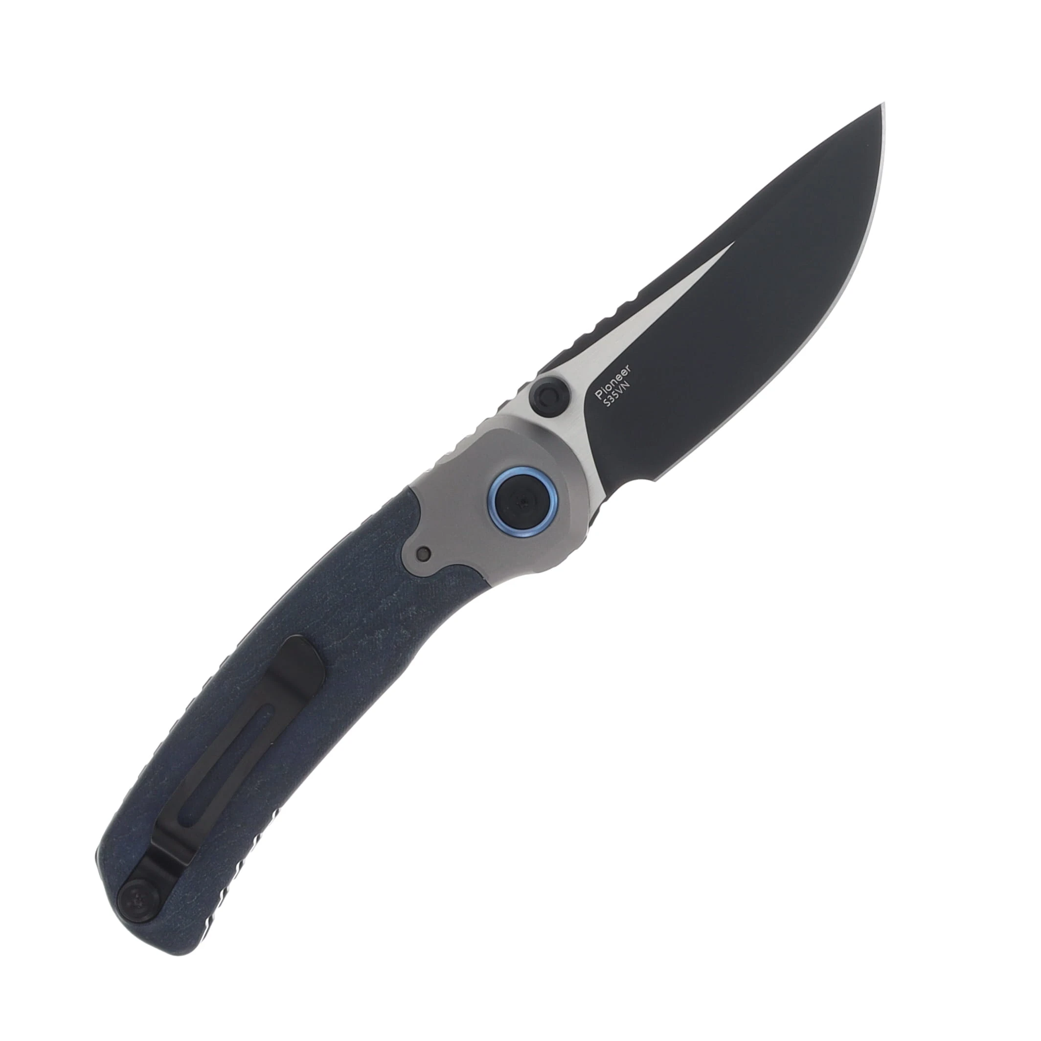 Kizer Pioneer L.F Design Blue Canyon Solid 3.2in Plain Dual Drop Point ZX-FK03A5 View 2