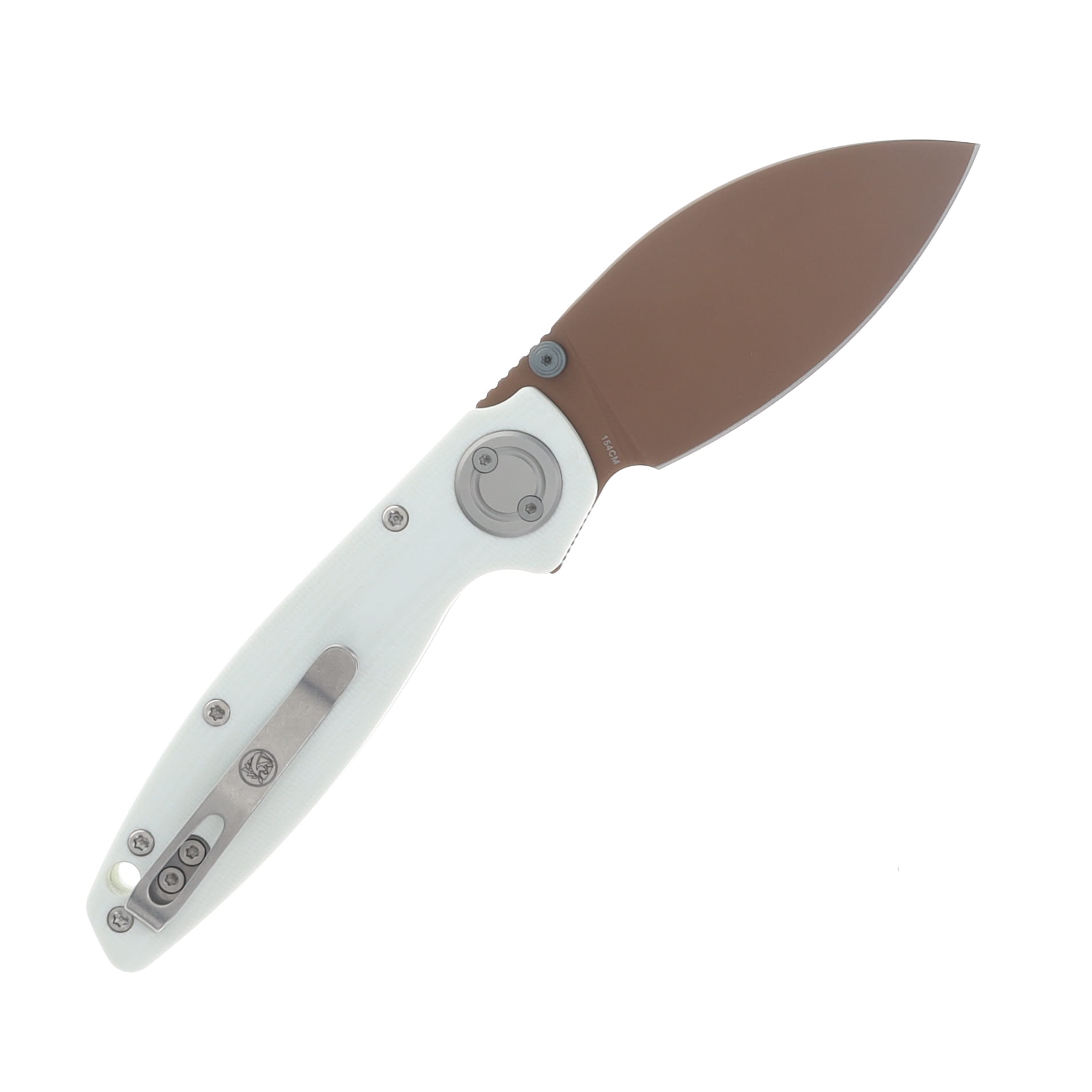 Vosteed Shilin Cutter Vanchor Lock Knife White G10 2.9in Copper Dune Blade A2808 View 2