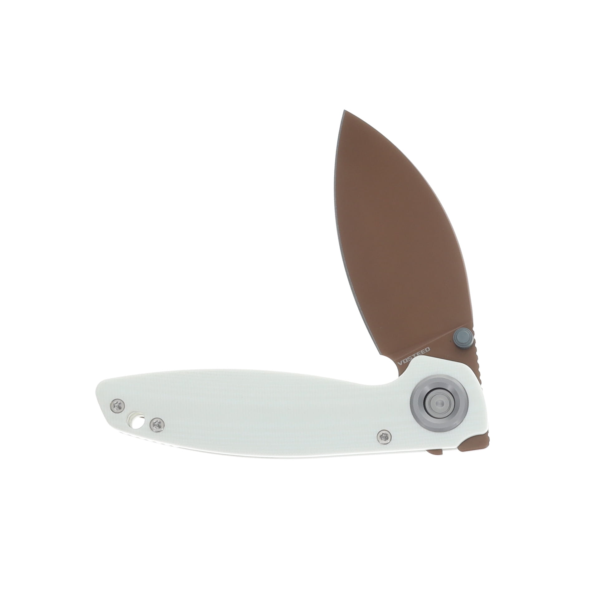 Vosteed Shilin Cutter Vanchor Lock Knife White G10 2.9in Copper Dune Blade A2808 View 3