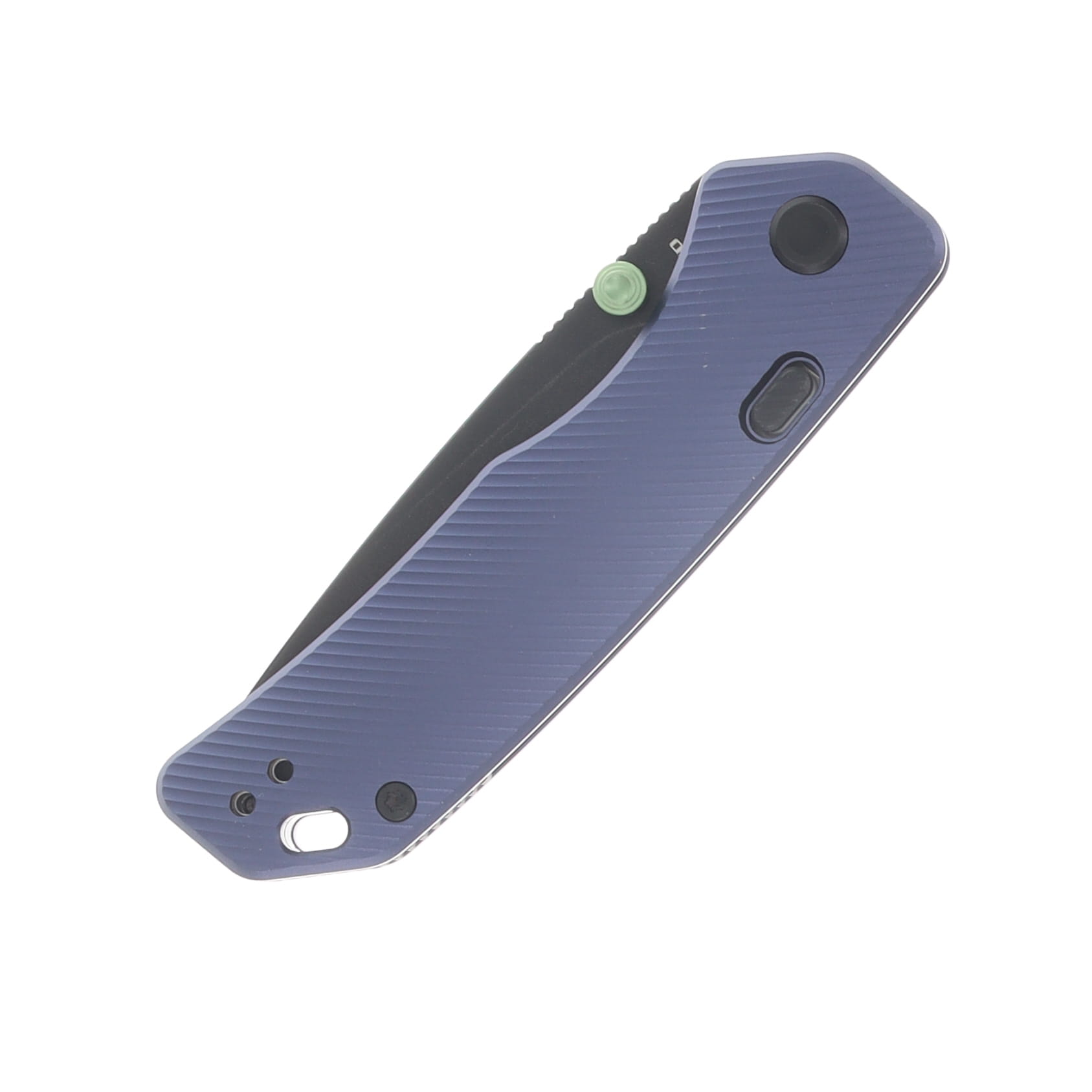 Vosteed Marten Button Lock Knife Purple 2.98in Black SW Drop Point A1603 View 5