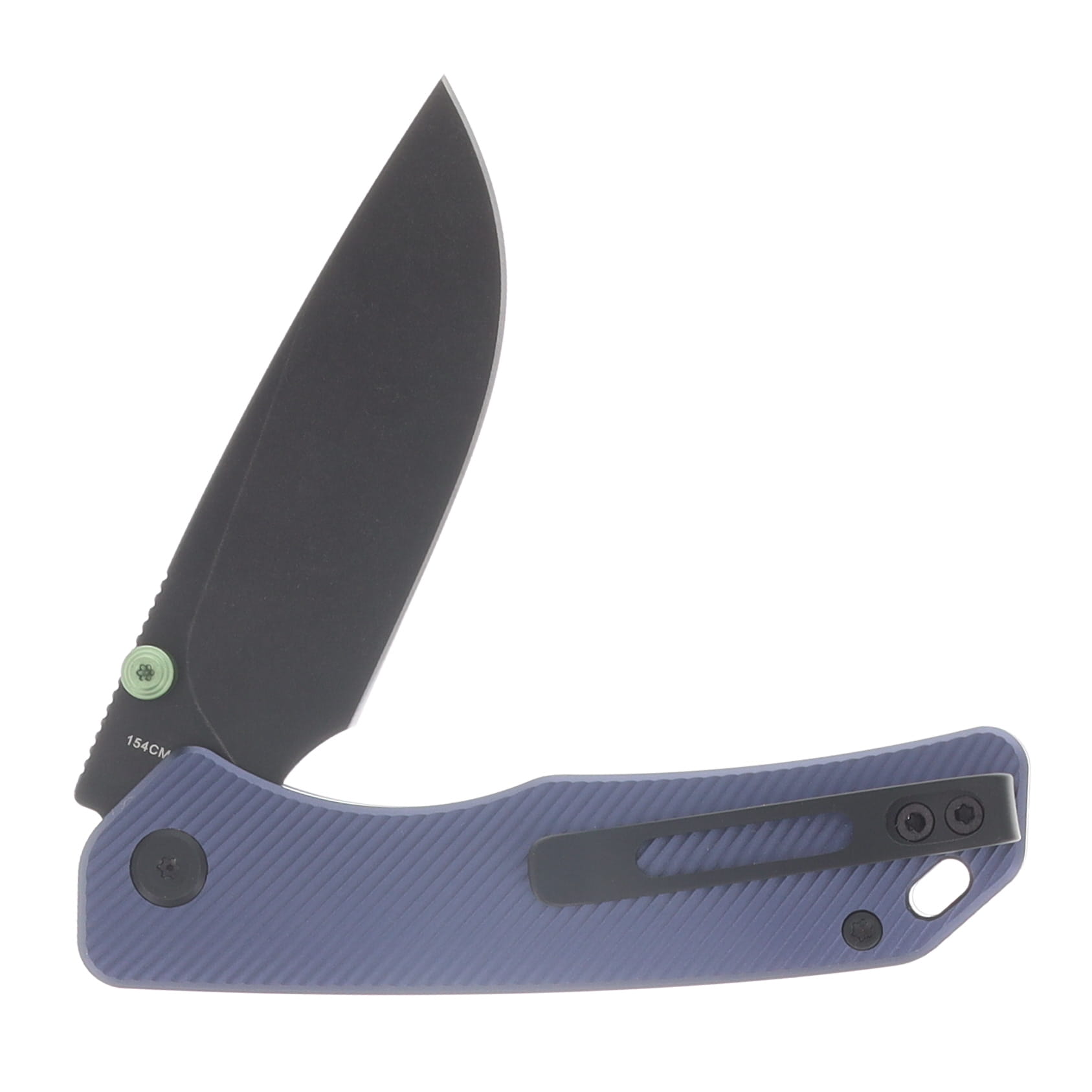 Vosteed Marten Button Lock Knife Purple 2.98in Black SW Drop Point A1603 View 4