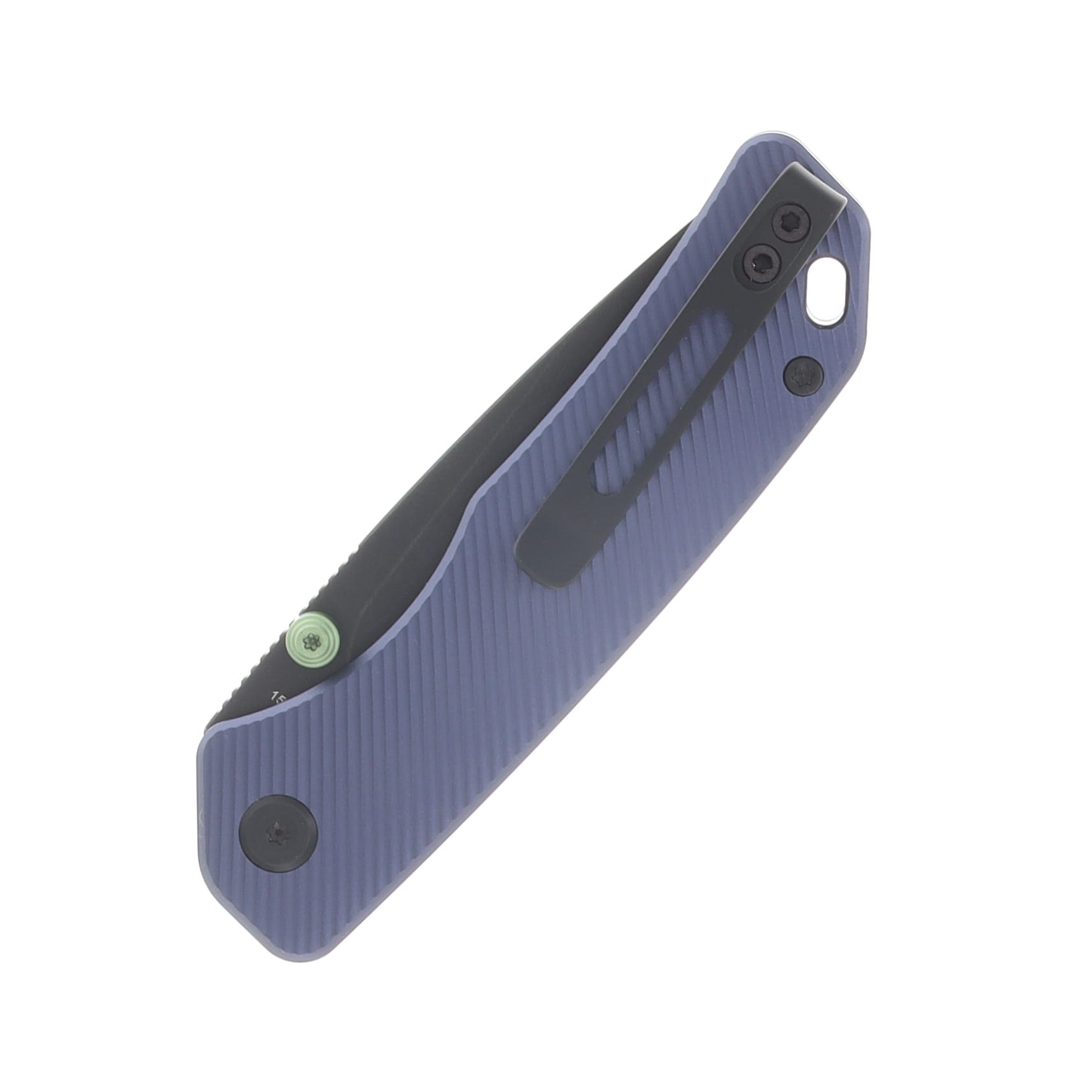 Vosteed Marten Button Lock Knife Purple 2.98in Black SW Drop Point A1603 View 6