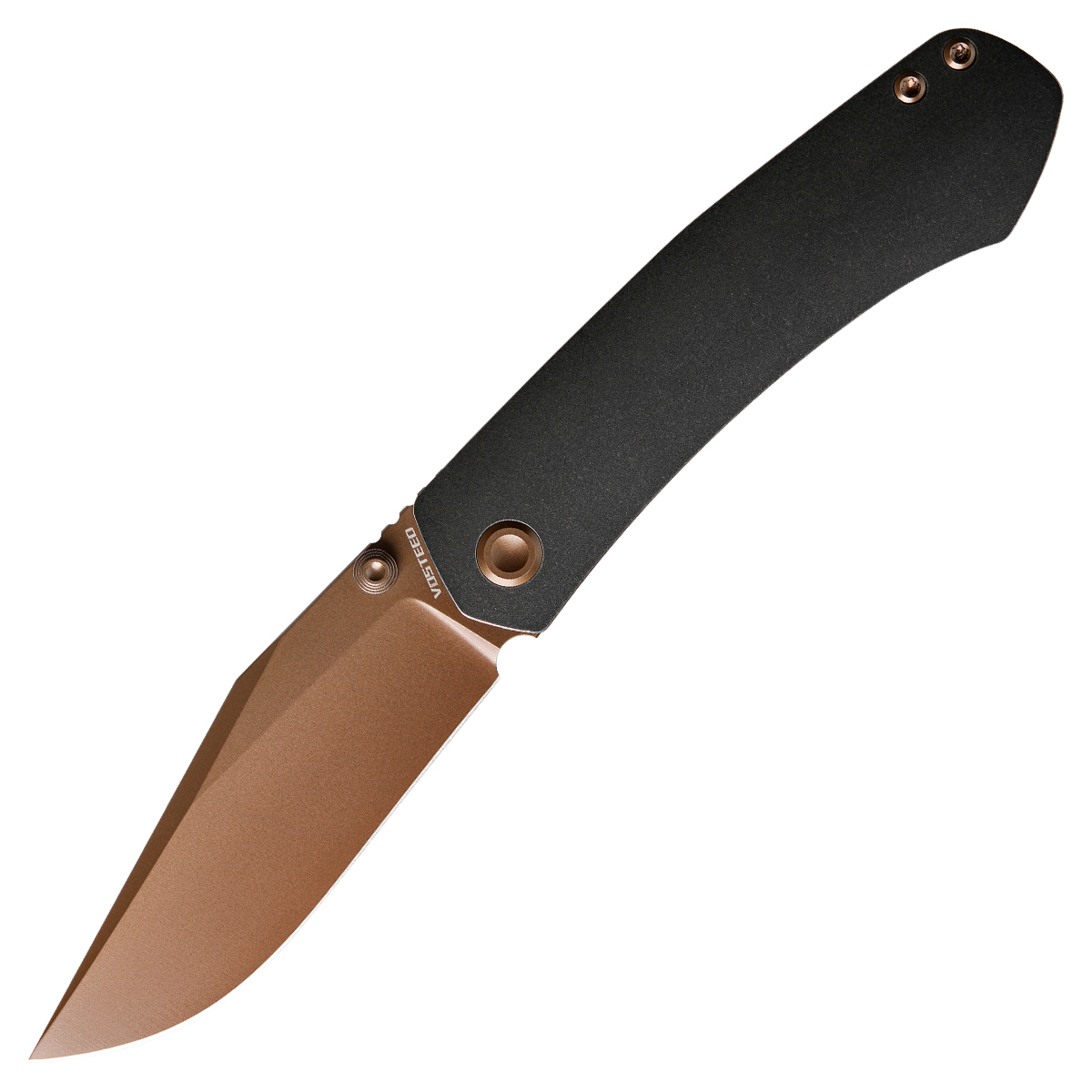 Vosteed Vallhund Frame Lock Knife Black 3.02in Copper Dune Clip Point A2103 View 1