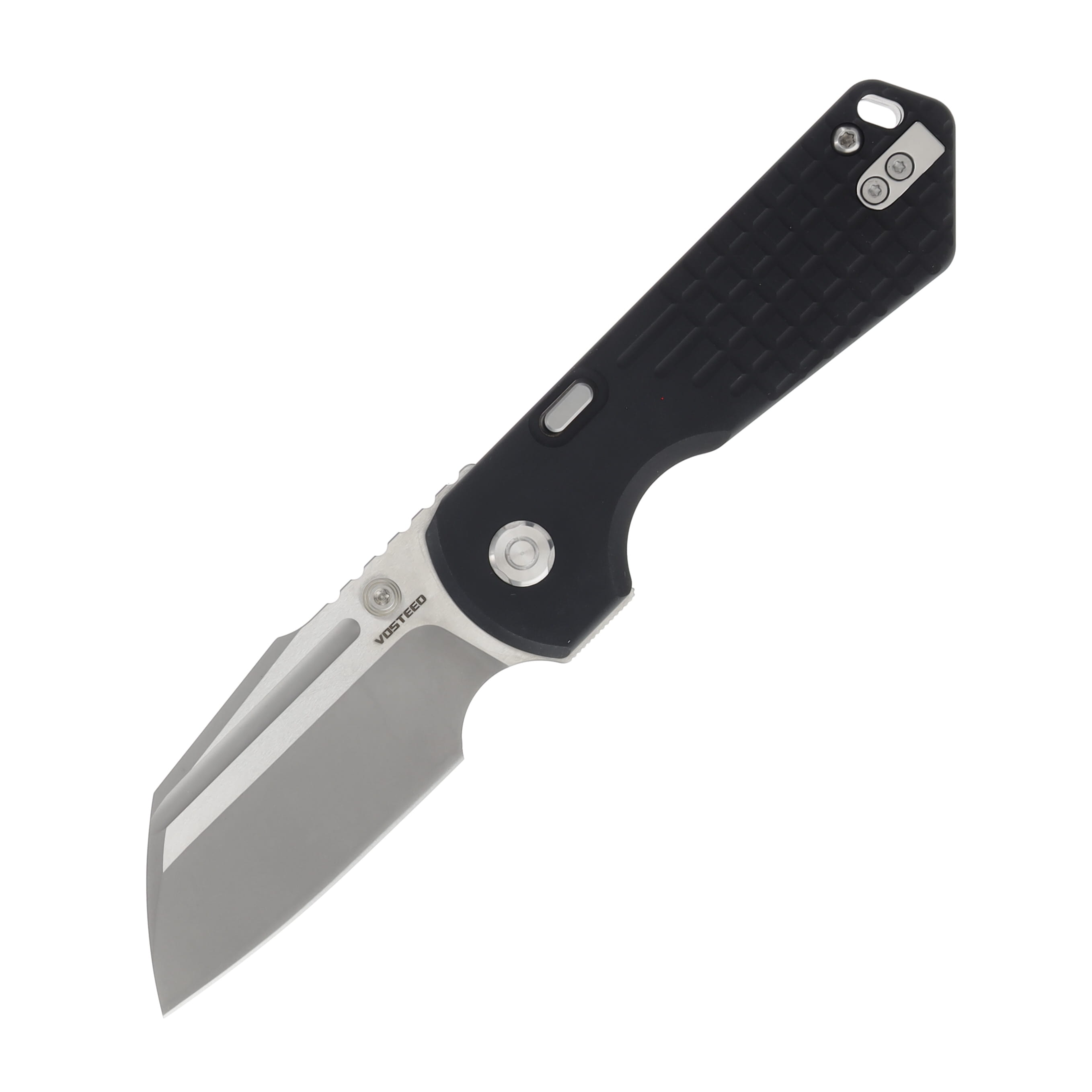 Vosteed Hedgehog Folding Knife Black 2.99in Plain Bead Blast Sheepsfoot A1304 View 1