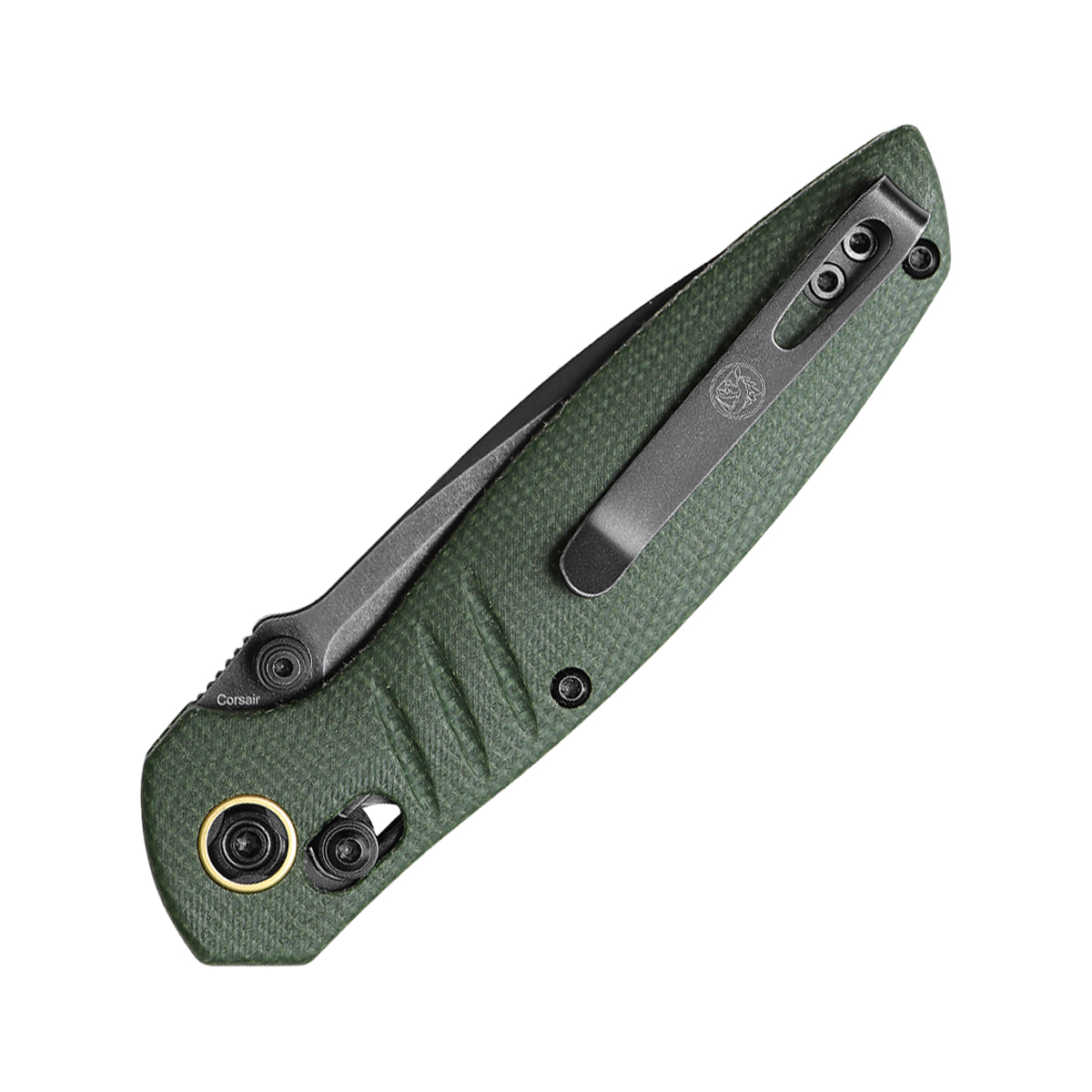 Vosteed Corsair Folding Knife Nitro-V Black Stonewash/Green Micarta CS29NPMN View 2