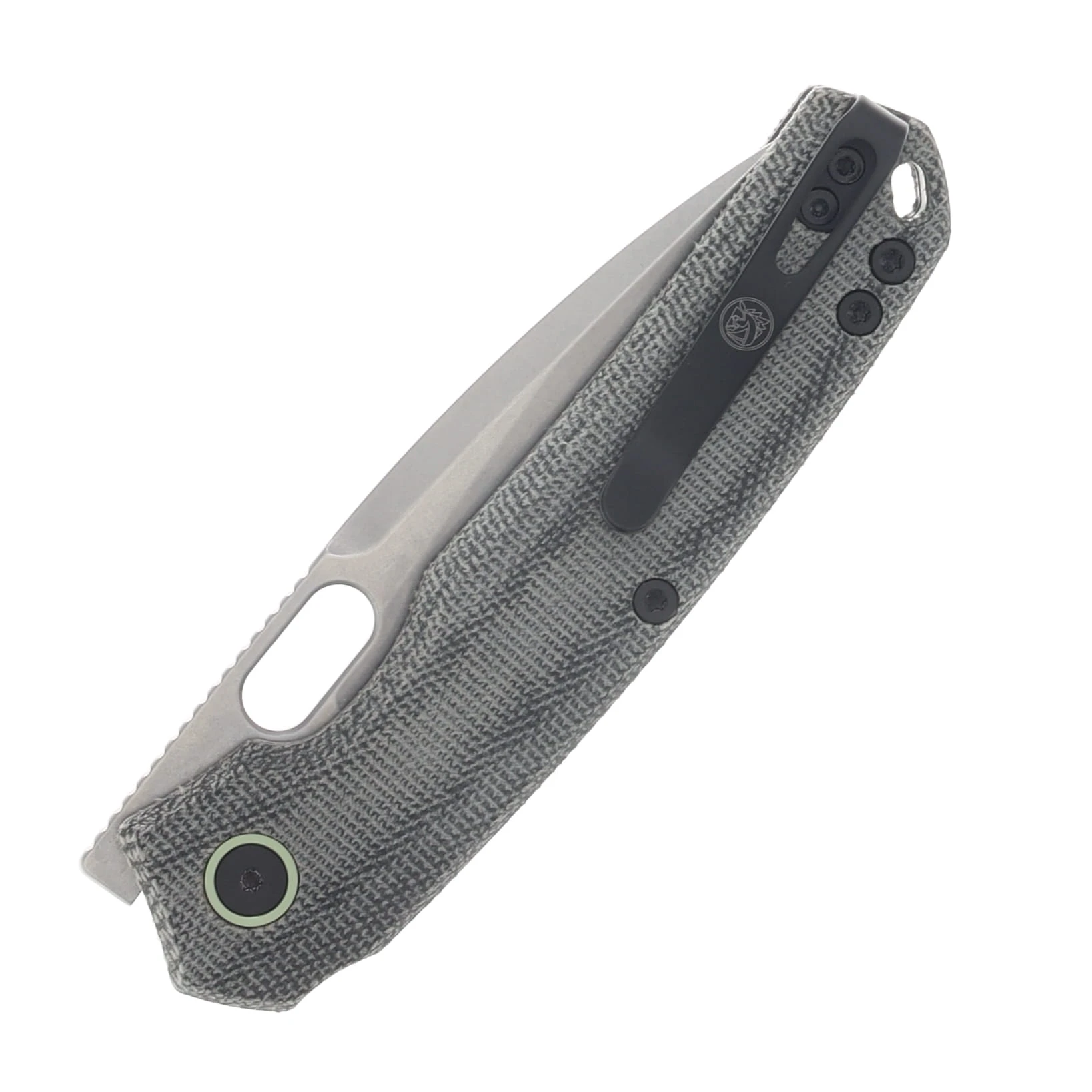 Vosteed Psyop Top Liner Lock Knife Black 3.32in Stonewash Drop Point Blade A2211 View 6