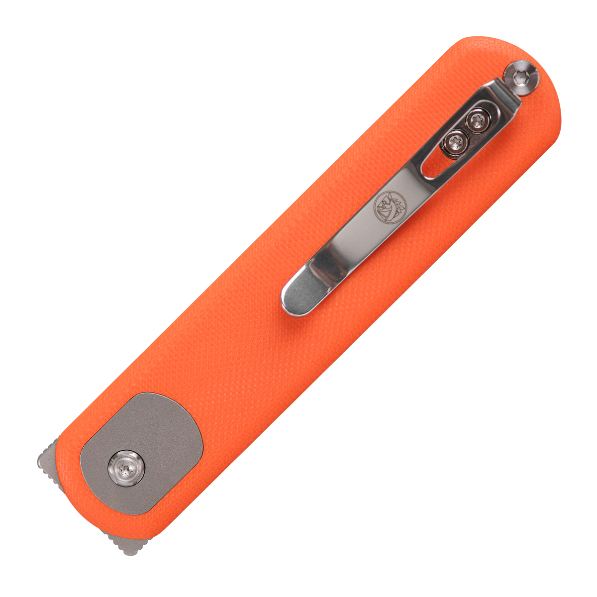 Vosteed Corgi Pup Folding Knife Bead Blast Stonewash/Orange G-10 A0731 View 2