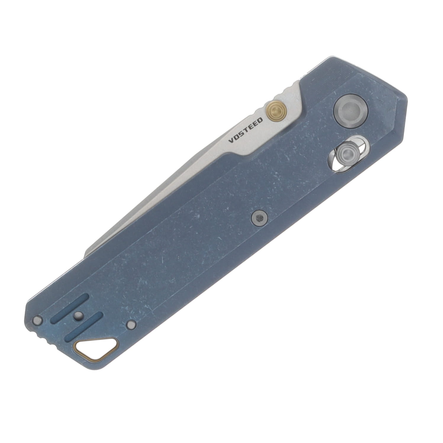 Vosteed Parallel Crossbar Lock Knife Blue Ti 2.9in Stonewash Blade A3504 View 5