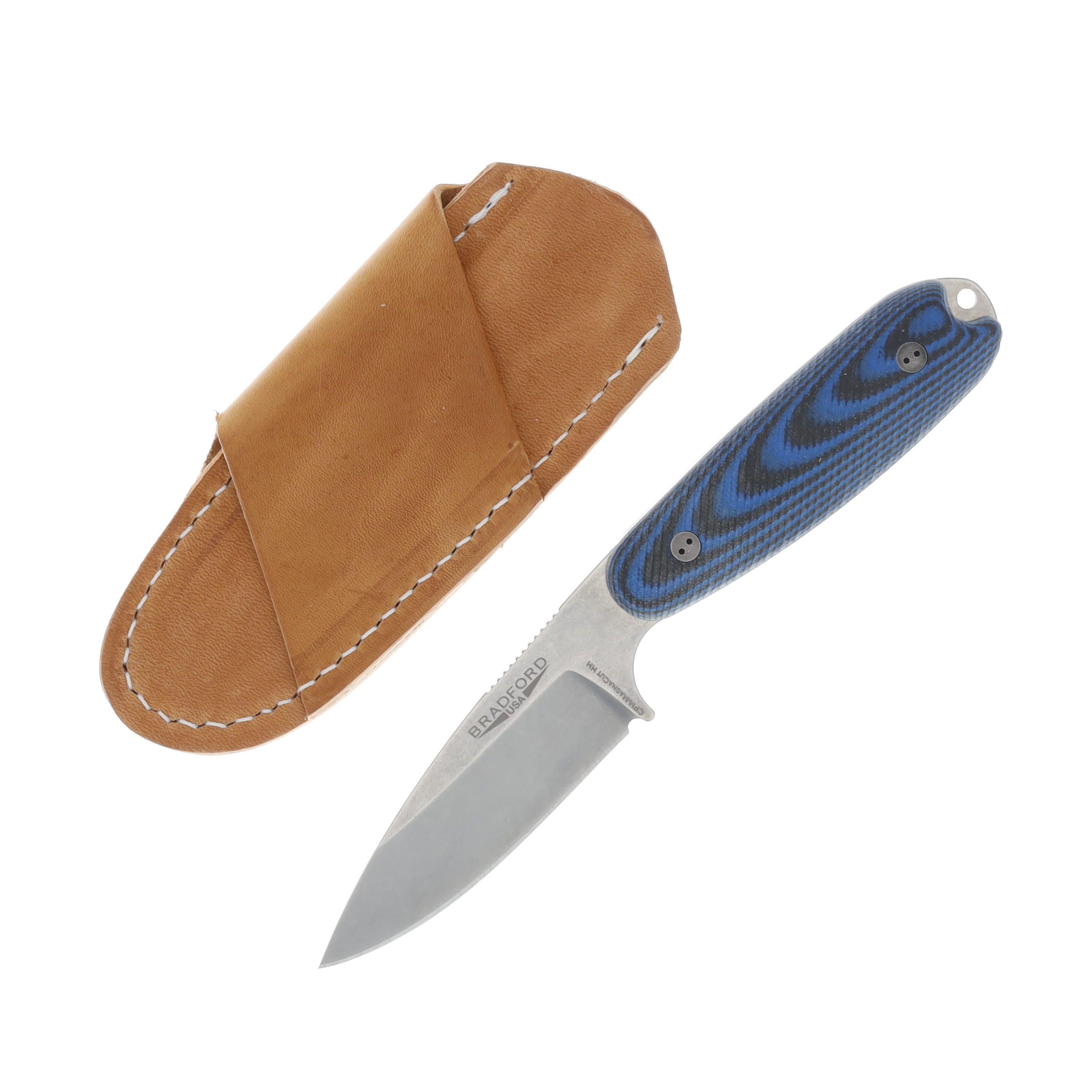 Bradford Limited Guardian 3.5 Blue - Black 3.5in Plain Stonewash Drop Point BRAD3320 View 2
