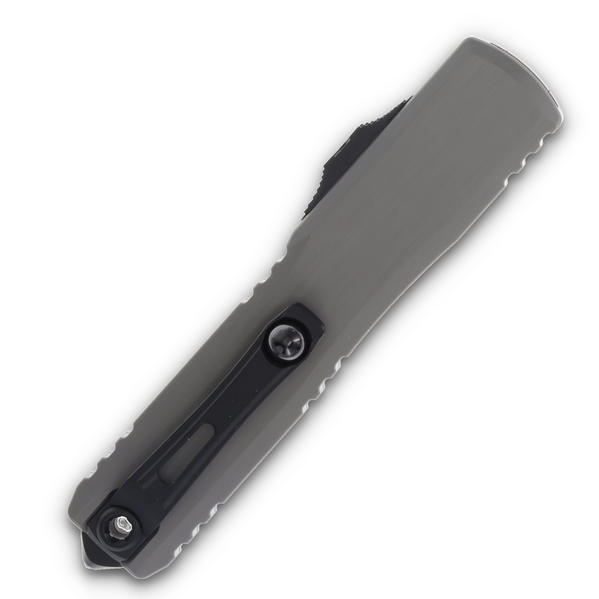 Microtech Ultratech GEN III ZBP OTF Natural Clear 3.55in Part Serr Black Drop Point AUMT11212NC View 2