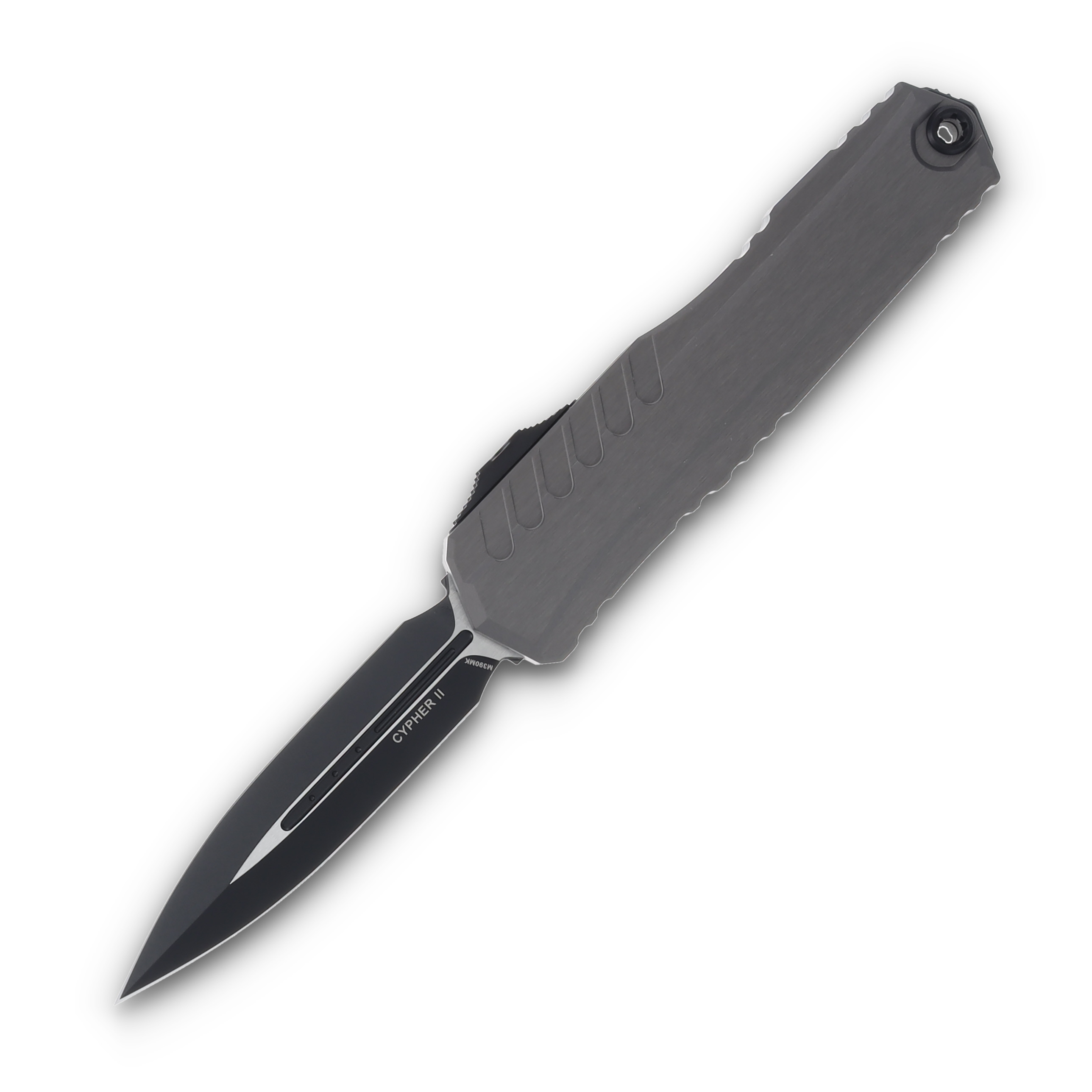 Microtech Knives Cypher II D/E OTF Auto Natural Clear 3.5in Black Dagger AUMT12421NC View 1