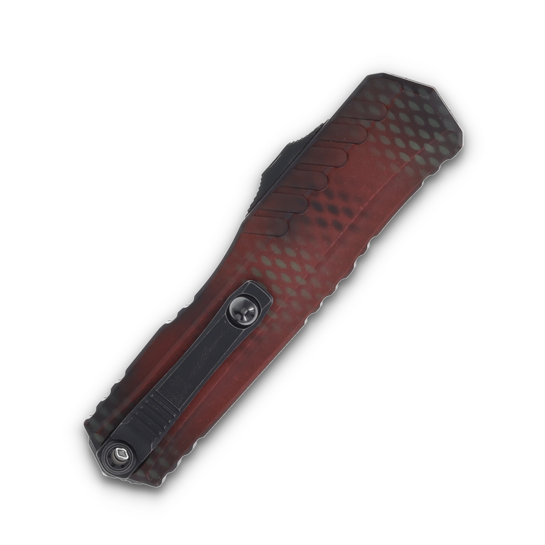 Microtech Cypher II Signature Series OTF Automatic Knife Red X-51 AUMT12421RDX51S View 4