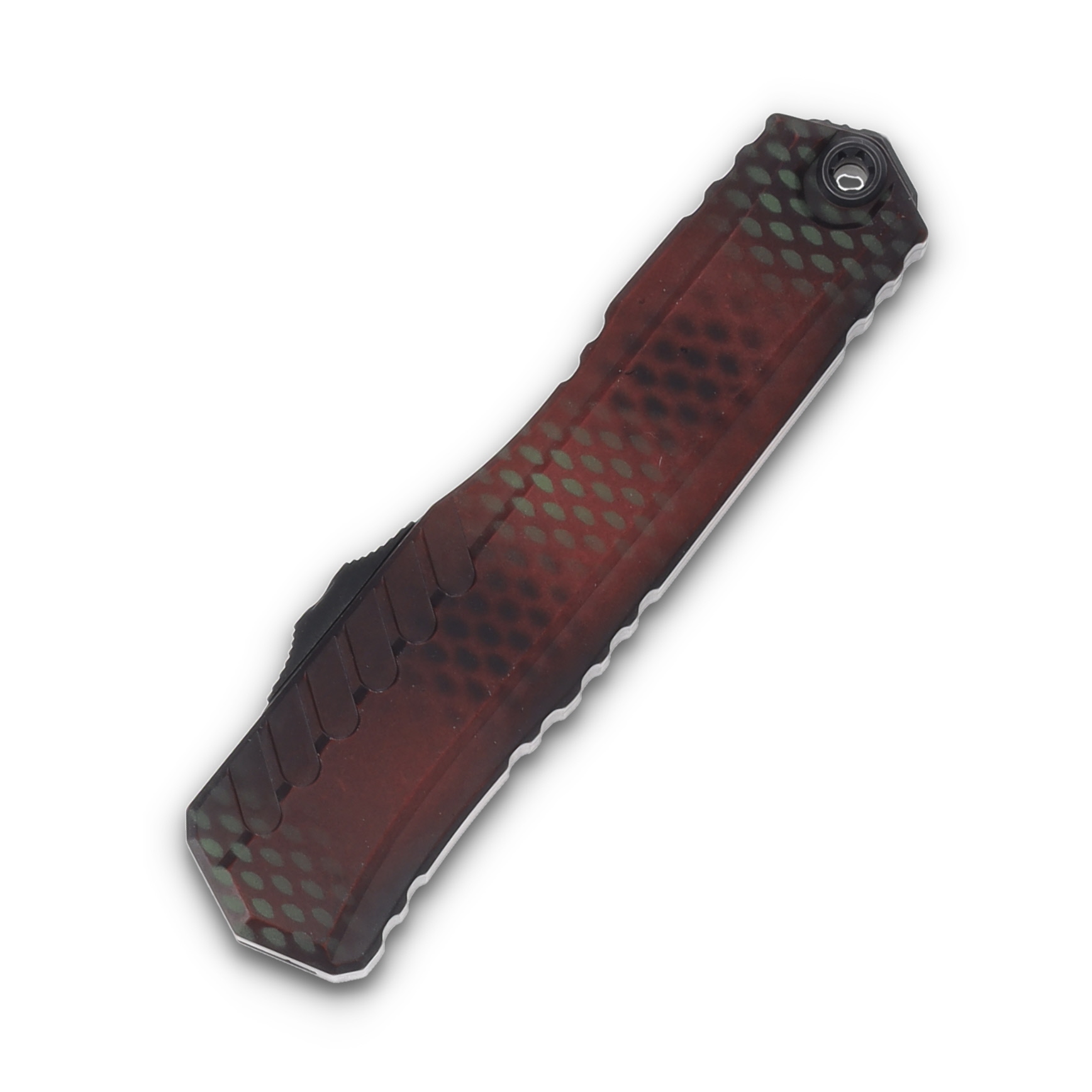 Microtech Cypher II Signature Series OTF Automatic Knife Red X-51 AUMT12421RDX51S View 3