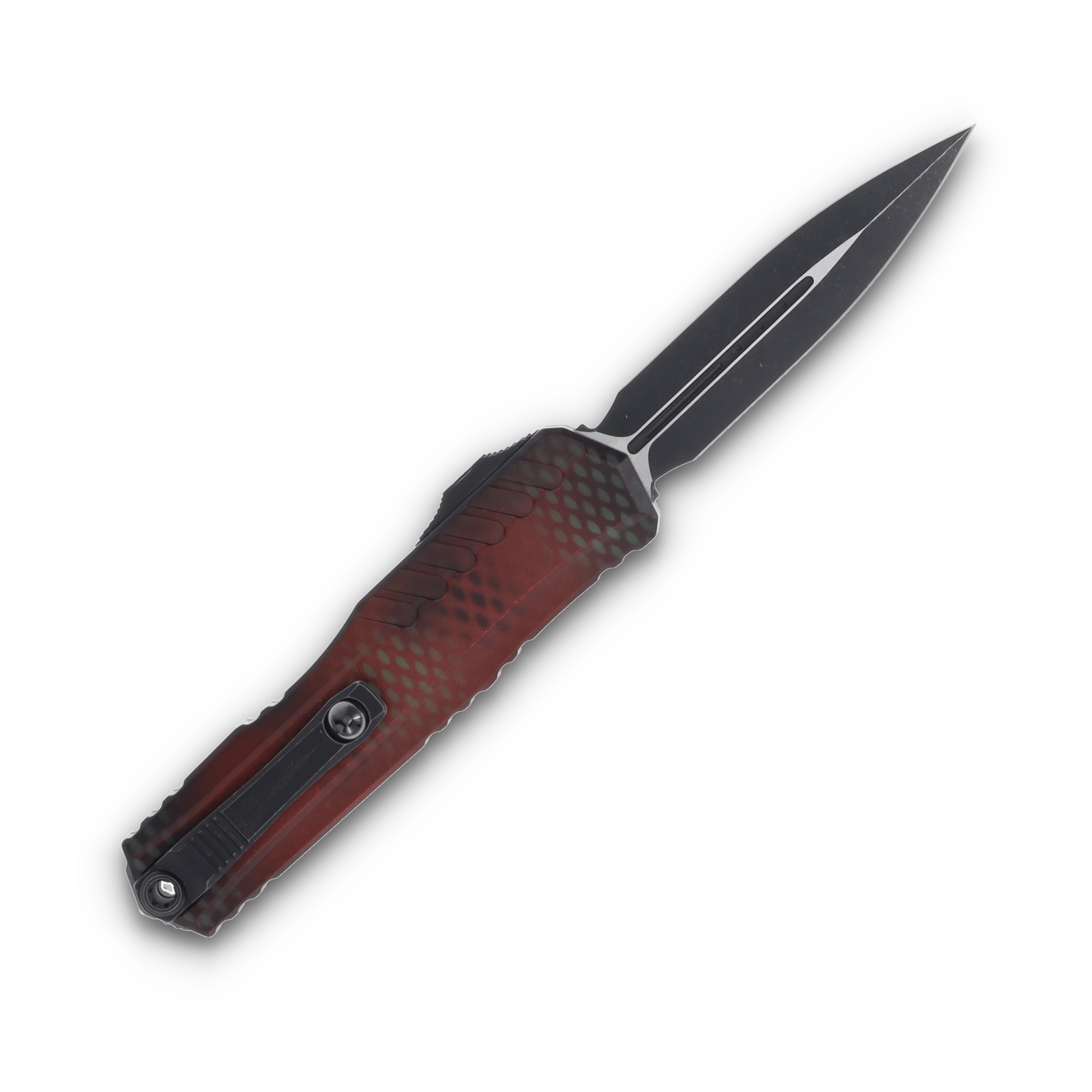 Microtech Cypher II Signature Series OTF Automatic Knife Red X-51 AUMT12421RDX51S View 2